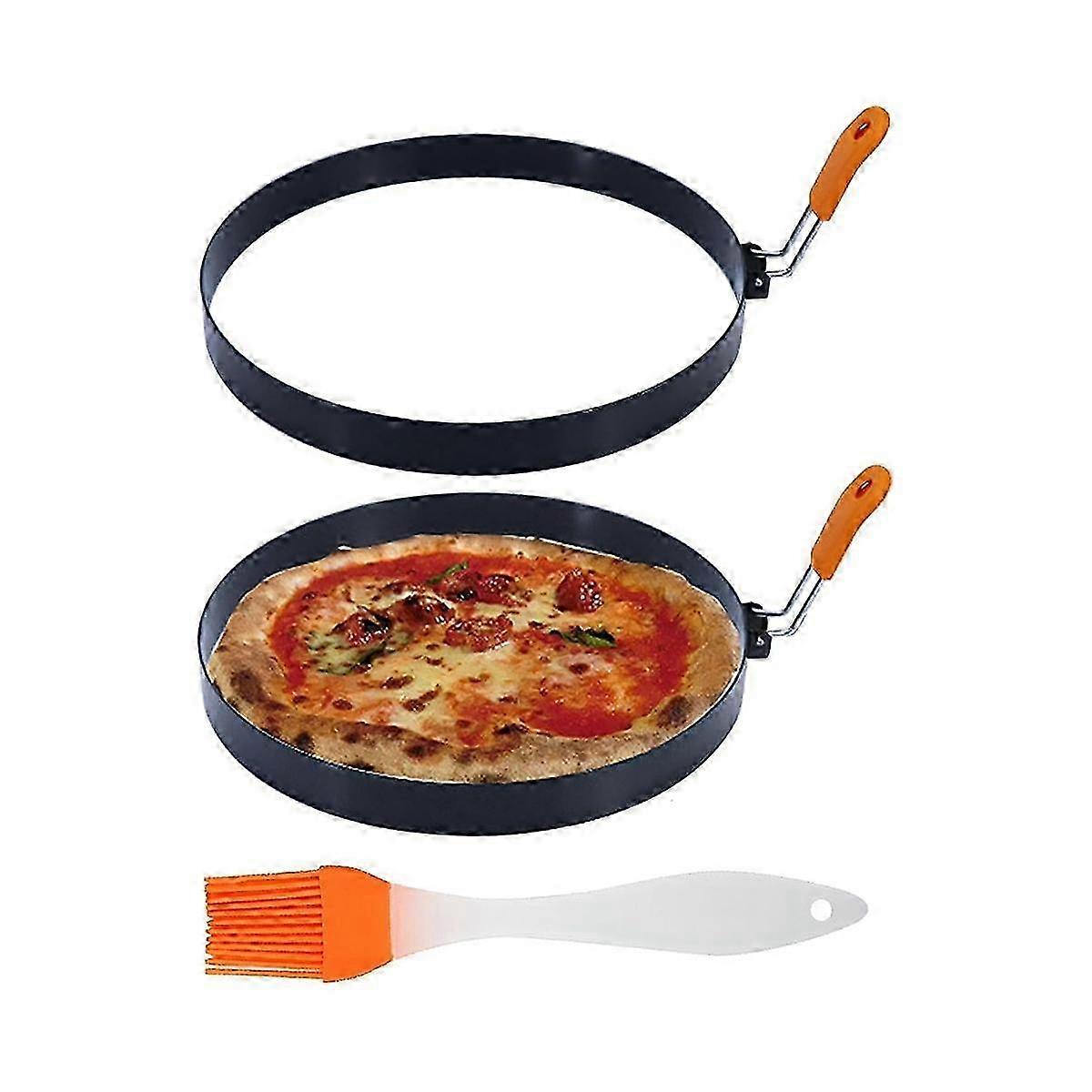 8 بوصة فطيرة خاتم الفولاذ المقاوم للصدأ عجة الدائري مع سيليكون معزول مقبض حلقات البيض المستديرة مع الإصدار 530