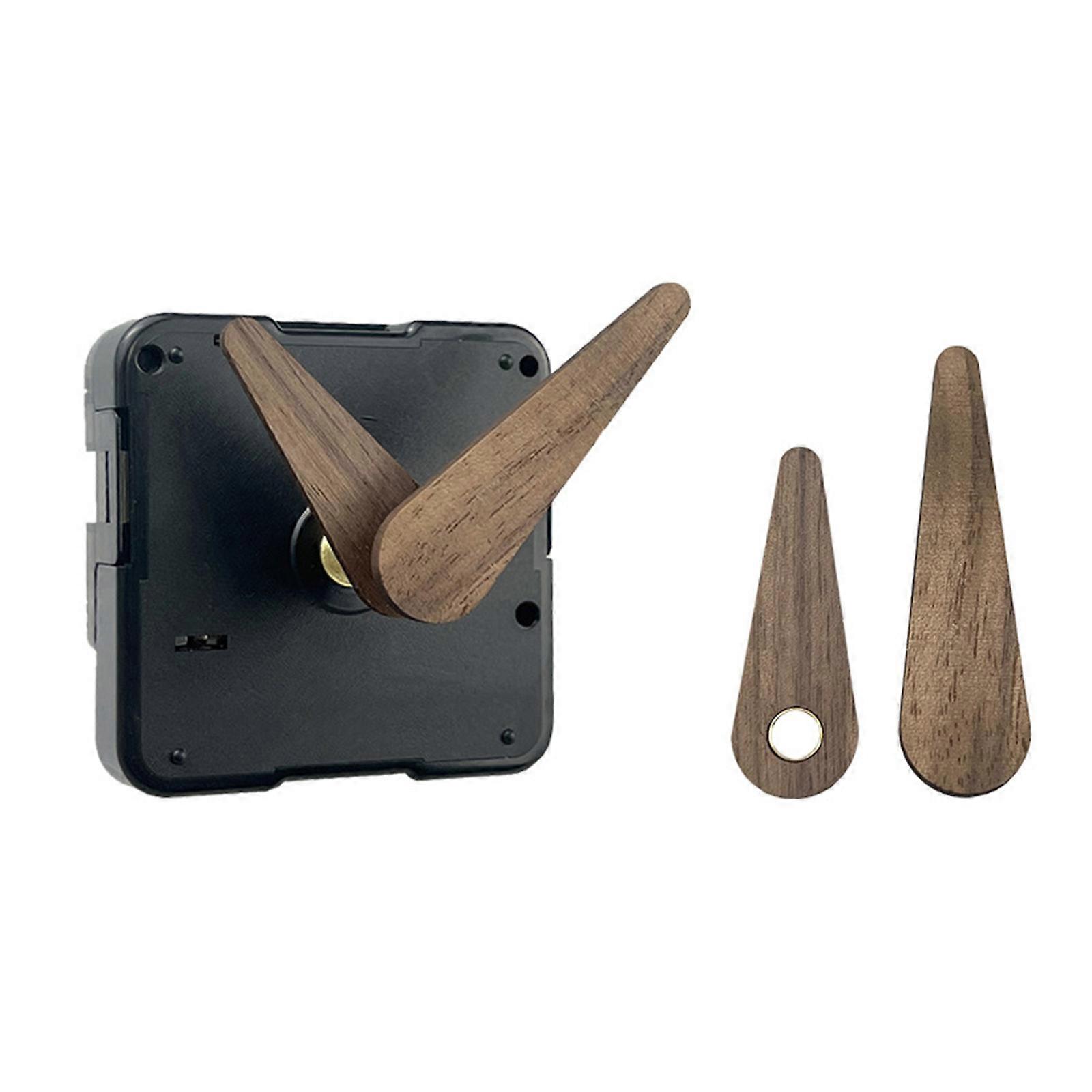 Quiet Clock Movement Mechanism Self Assembling Clock Movement Repair Parts with Elegant Wood Hands for Home Use