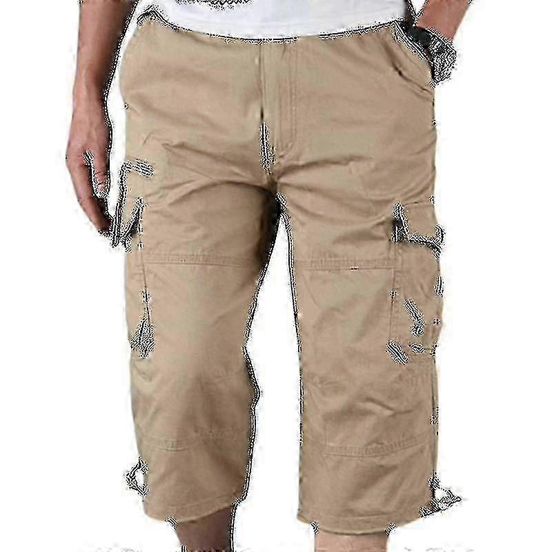 Herr 3/4 stretch cargo shorts midja byxor