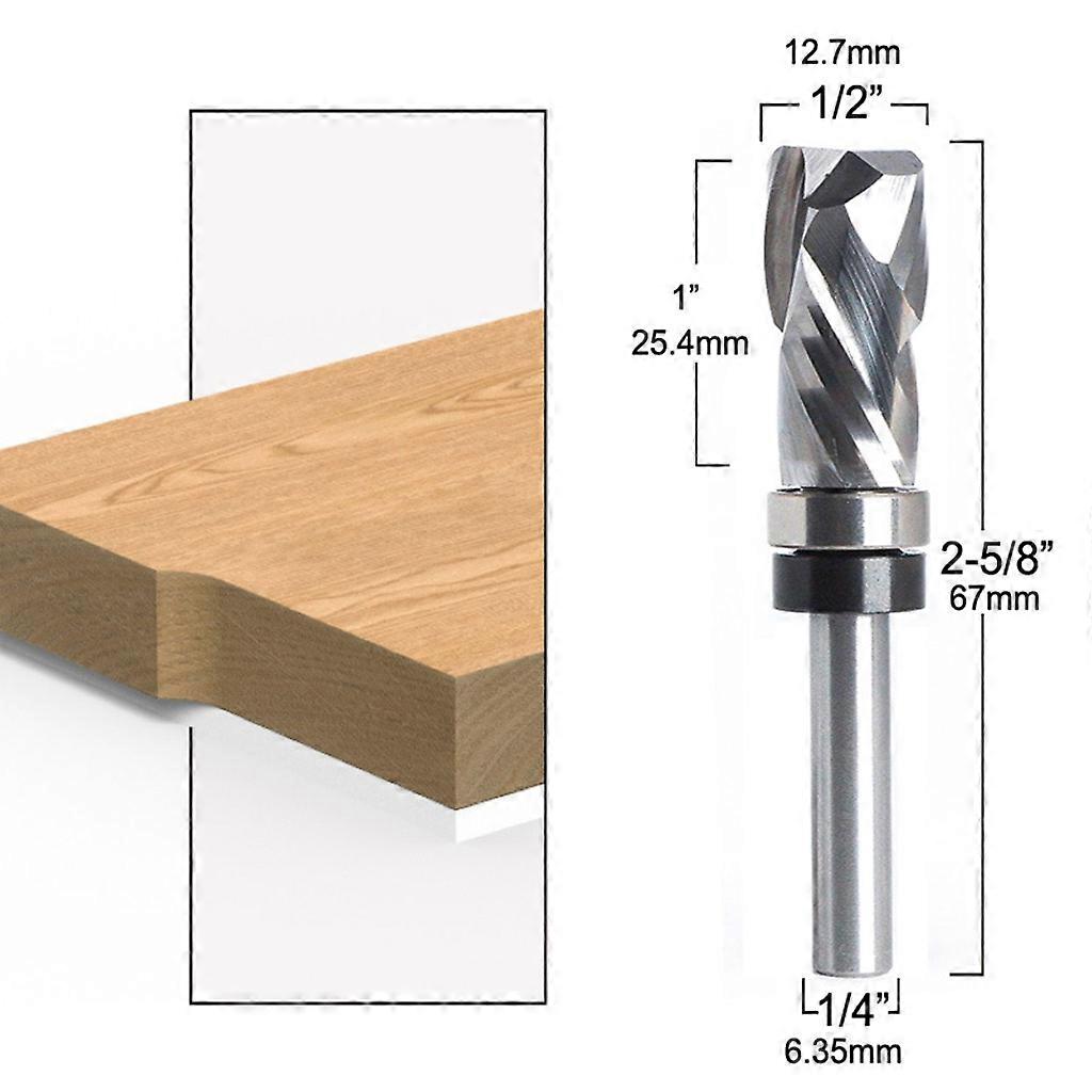 End Mill 1/4" 6mm Shank Ultra-perfomance Compression Flush Trim Solid Carbide Alloy CNC Router Bit for Woodworking Tool