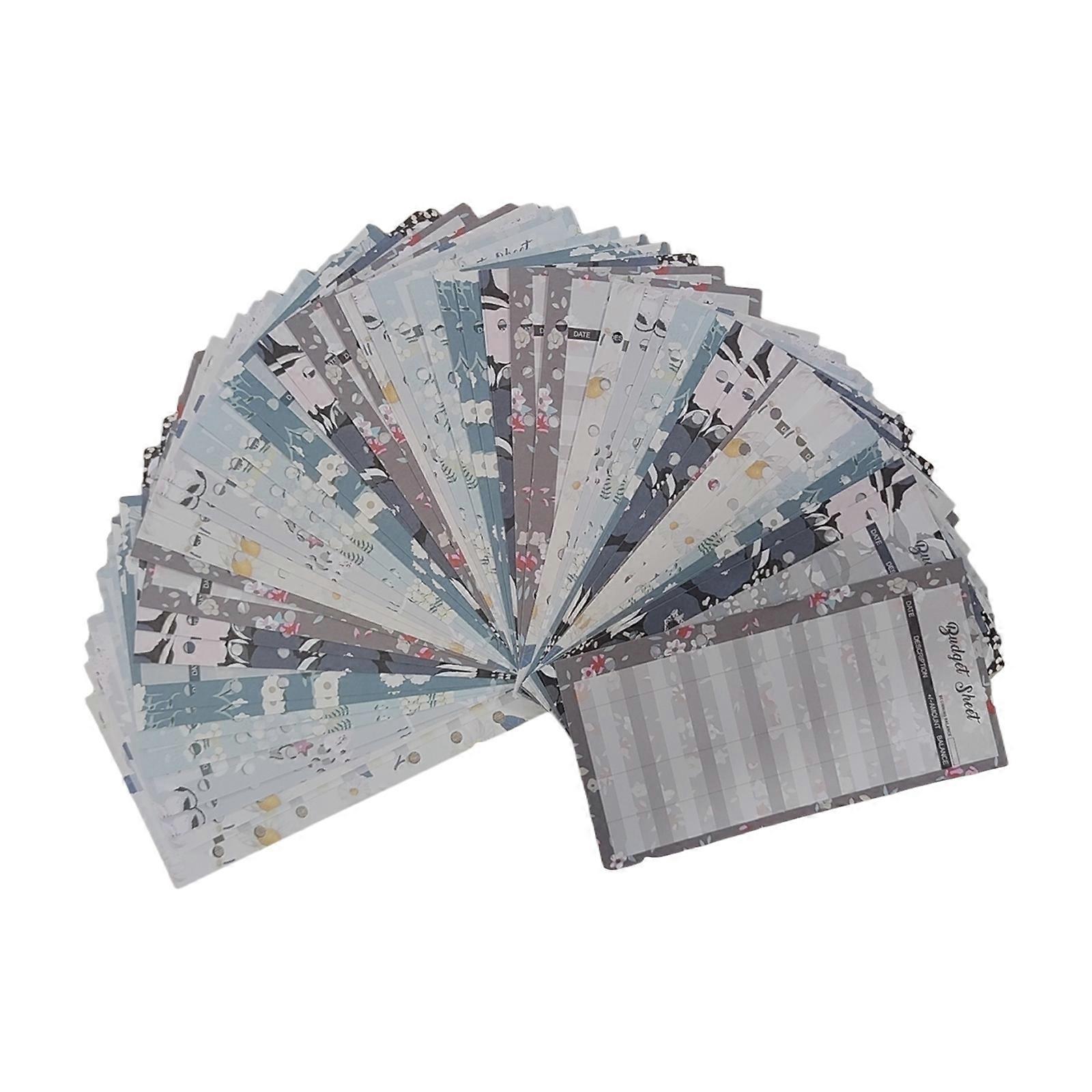 60Pcs 6-Holes Tracking Budget Sheets Budget Sheet with Punched Holes, Expense Tracker Budget Sheets for Budget Planner Multicolor