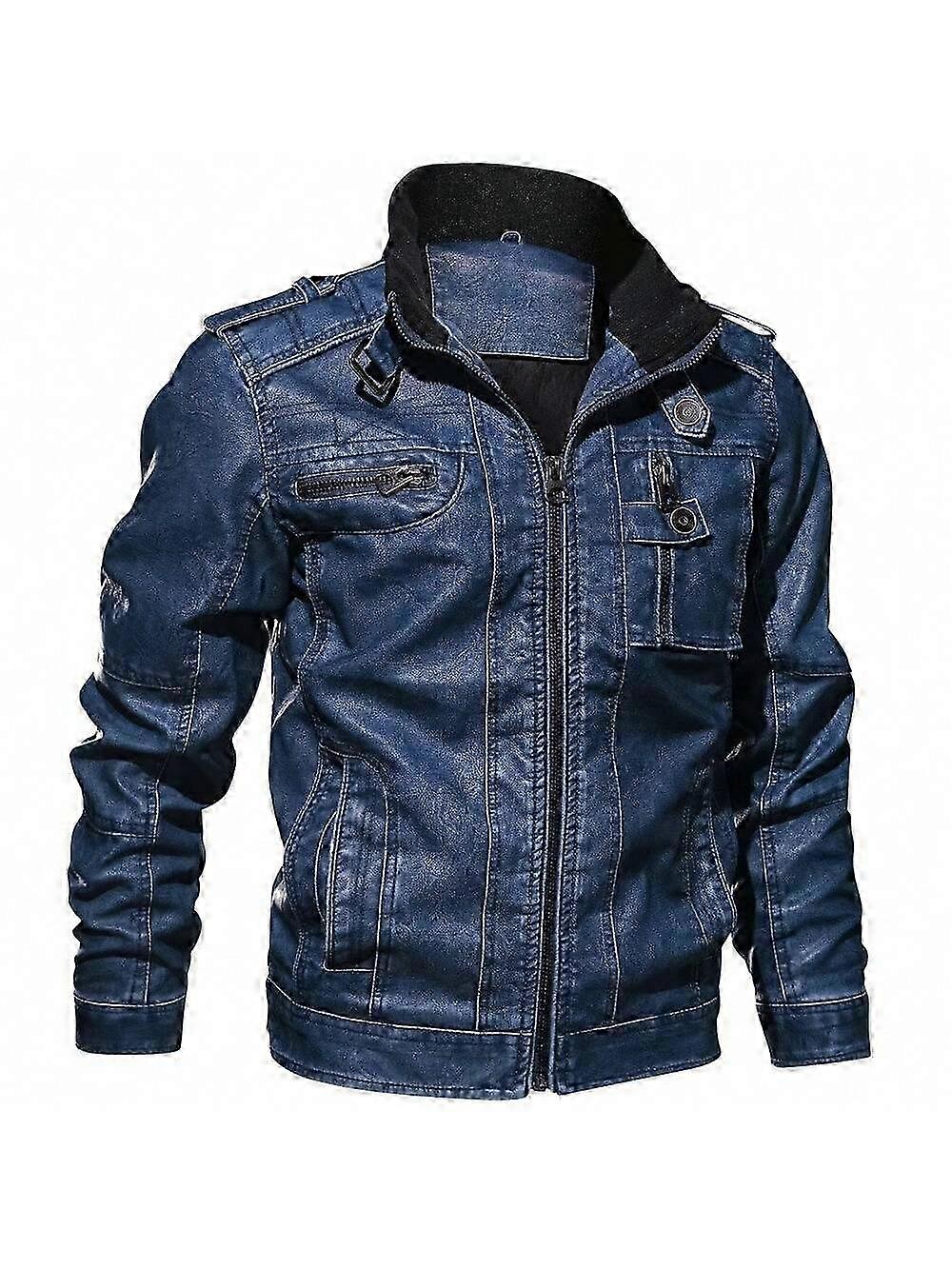 Men's European And American Washed Leather Jacket Military Jacket Jacket With Multiple Pockets 2025