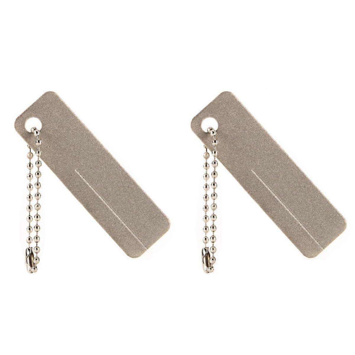 2 x Silver Diamond Grinder Fishing Hook Sharpener Whetstone Stones for Quick Edge Restoration and Durability