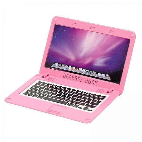 2xDollhouse Laptop Tablet Scene Simulation Notebook for Study Decor Pink
