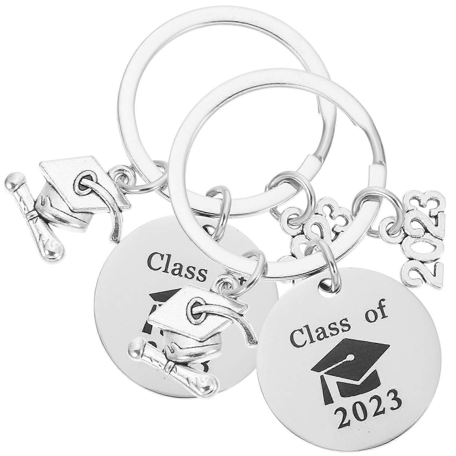 It looks like you're referring to a product listing or description for **graduation themed keychains**. Here's a polished and professional version of