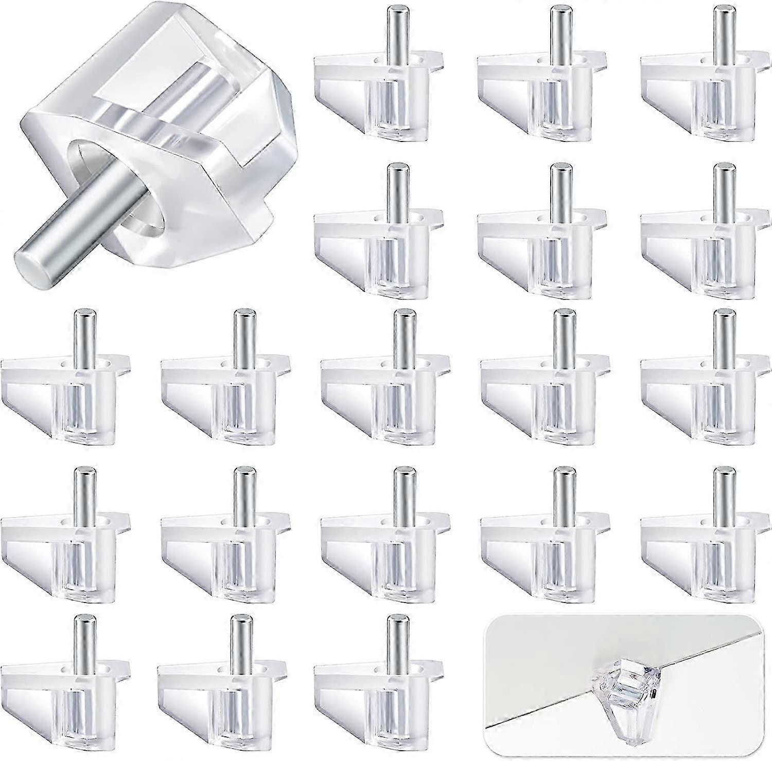 3 Millimeters Shelf Support Peg Clear Plastic Support Small Cabinet Shelf Pins Replacement Peg Cabinet Shelf Supports Pins (20 Pieces)