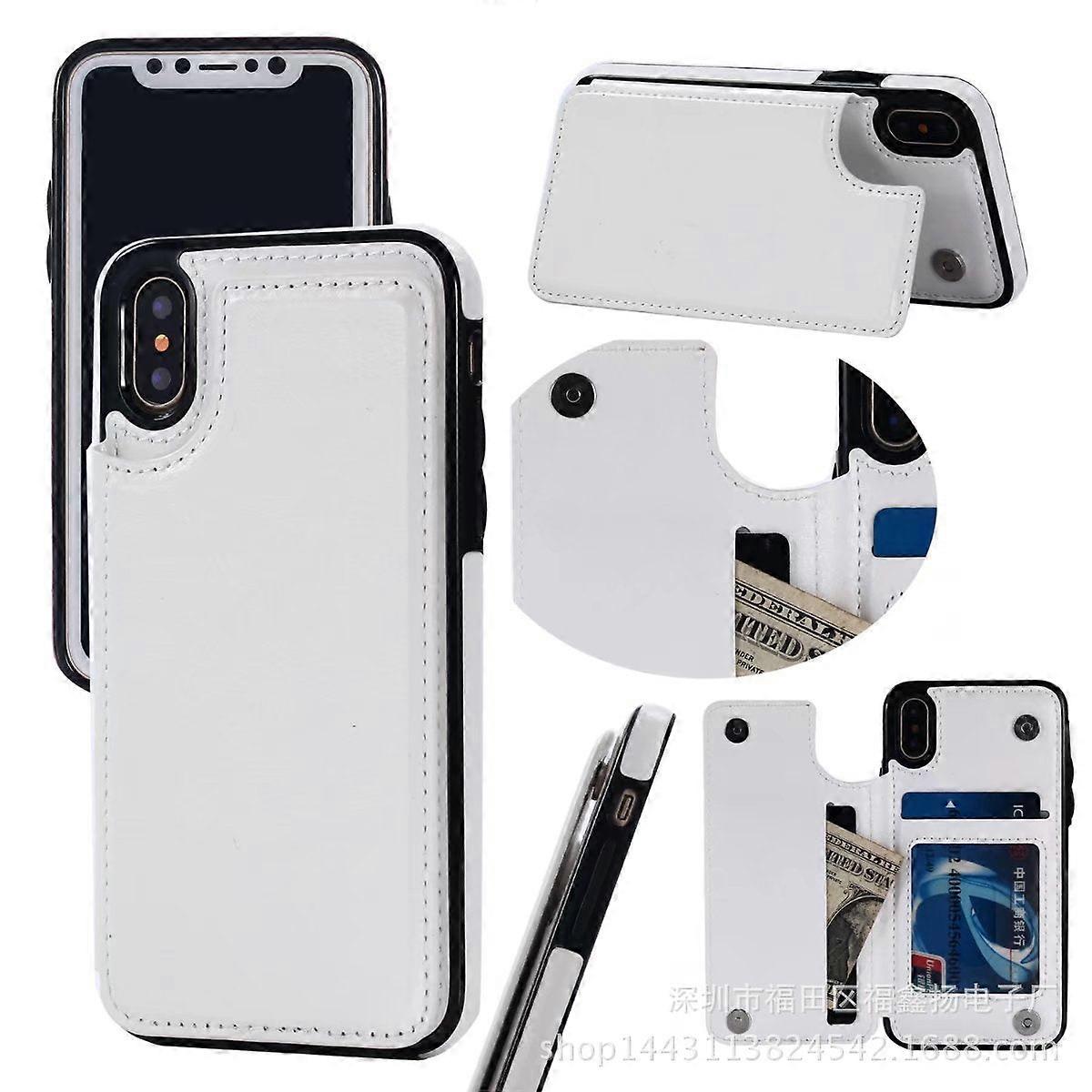 Case For Iphone 13 Pro Max White Multifunctional Crazy Horse Pattern Left And Right Opening Double B