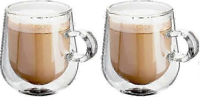 Kaffeetassen Doppelwandiges Glas mit Henkel 2er-Set