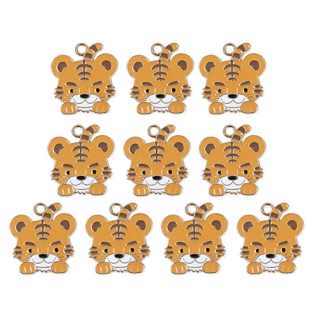 Here's a refined and appealing product description for your **10pcs Adorable Cartoon Tiger Head Charm Pendants**:

 

🌟 **10pcs Adorable Cartoon