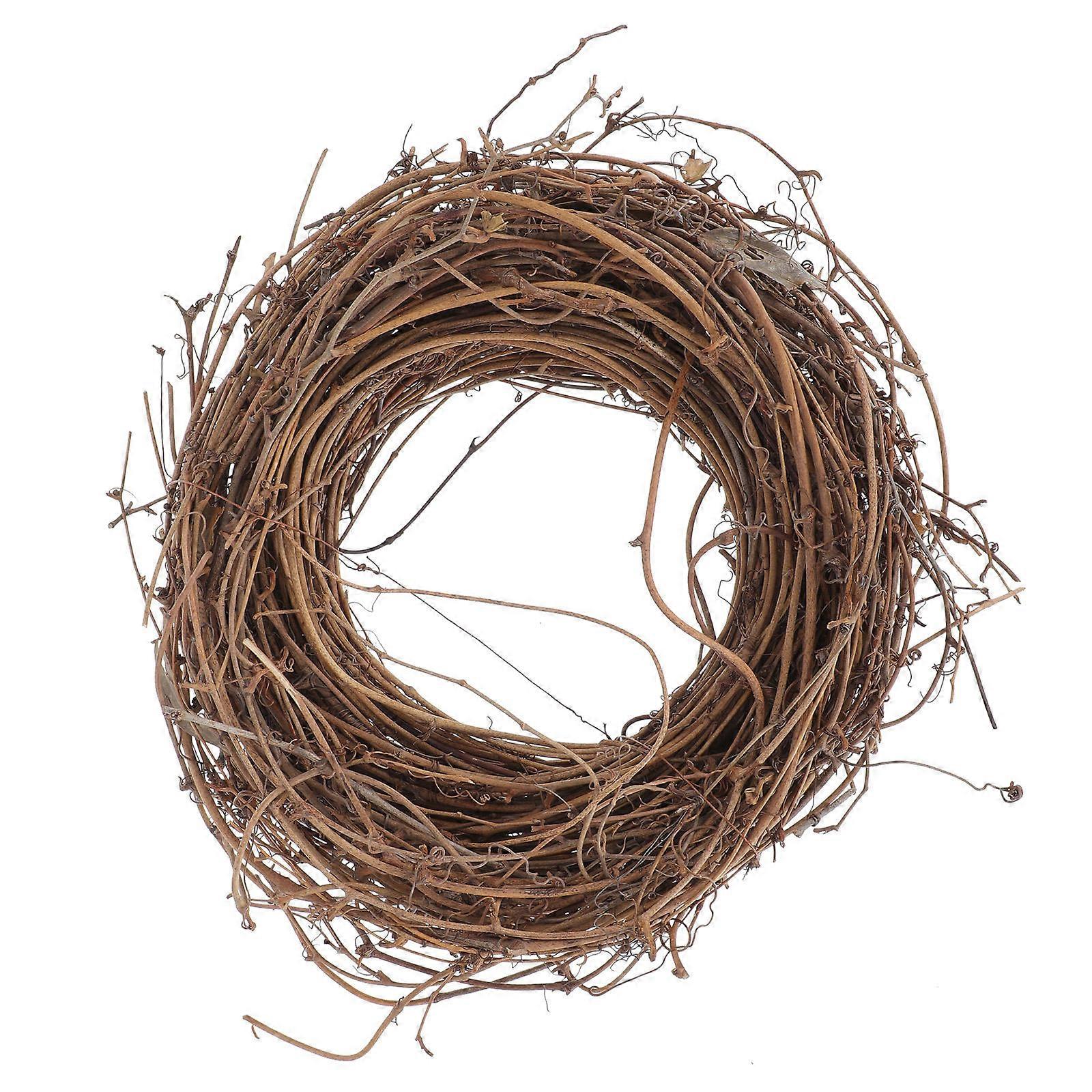 DIY Rattan Wreath Garland for Decoration in Coffee Color Made of Plastic Perfect for Holiday Craft