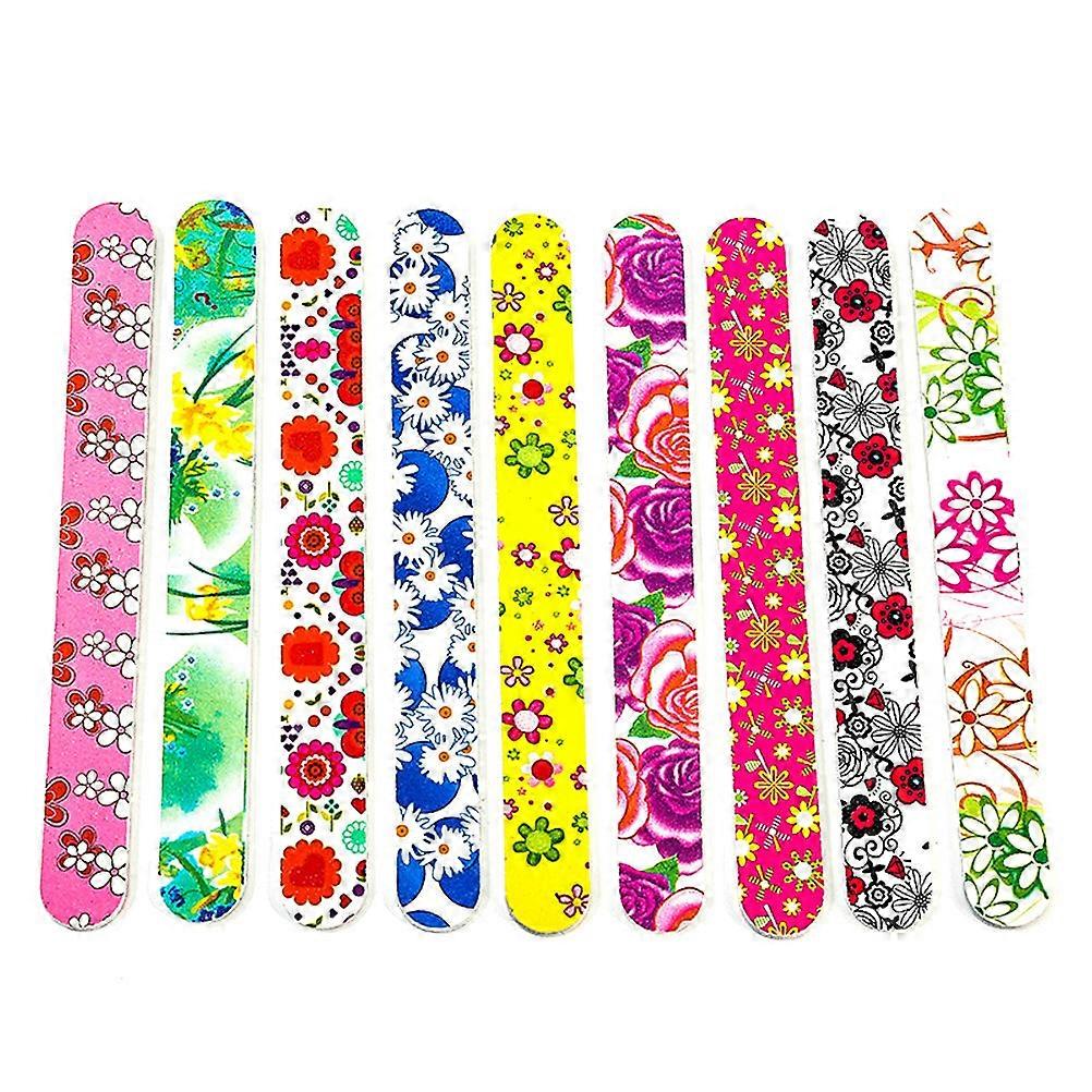 Nail Buffer Sanding Files Manicure Tools Set Professional Nail Care Tools Rectangular Shape Random Color Polishing 30Pcs