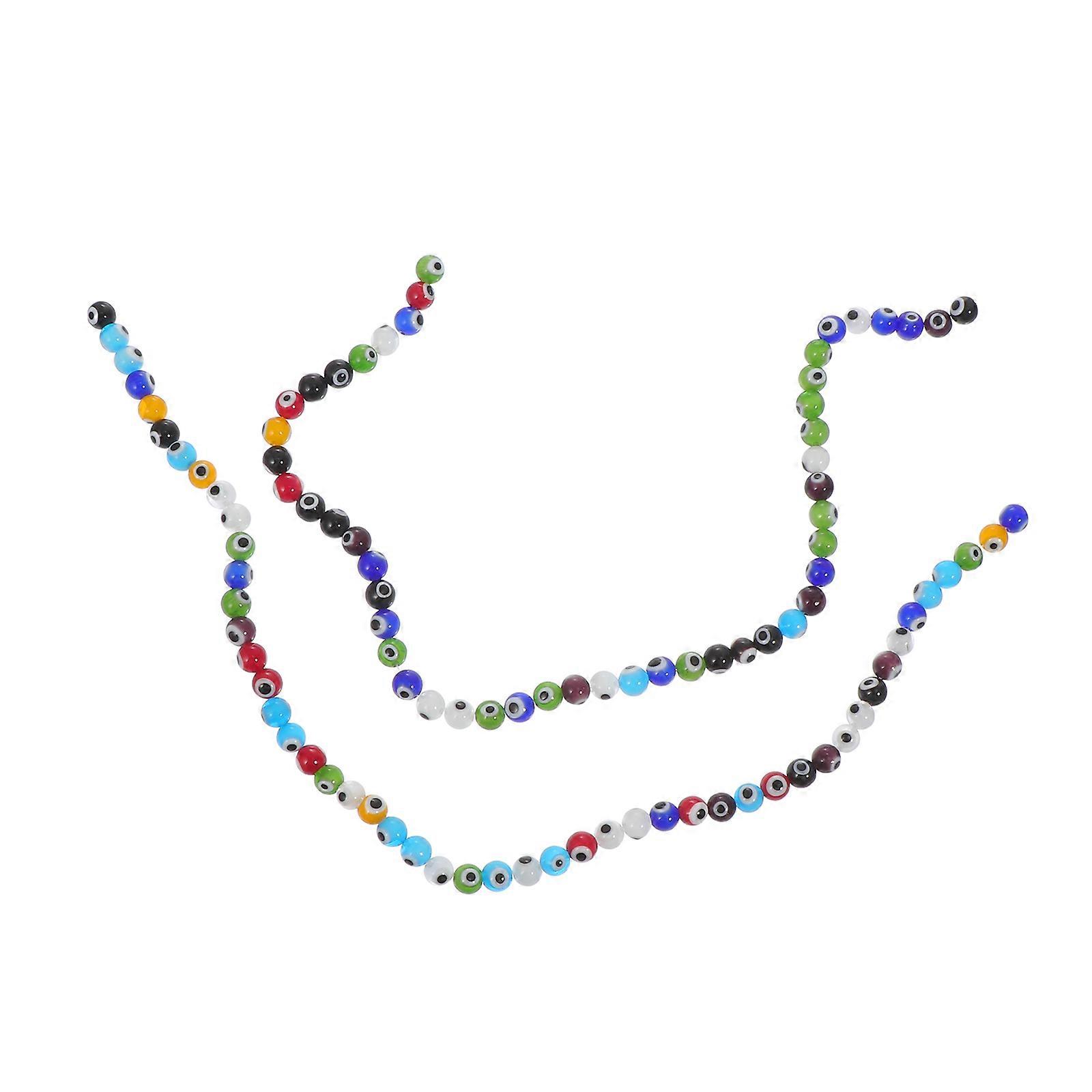 Decorative Bead Simulation Eyeball Loose Beads Halloween Style Jewelry Making Multi-Color 0.8X0.8cm Round Shape 1 Set