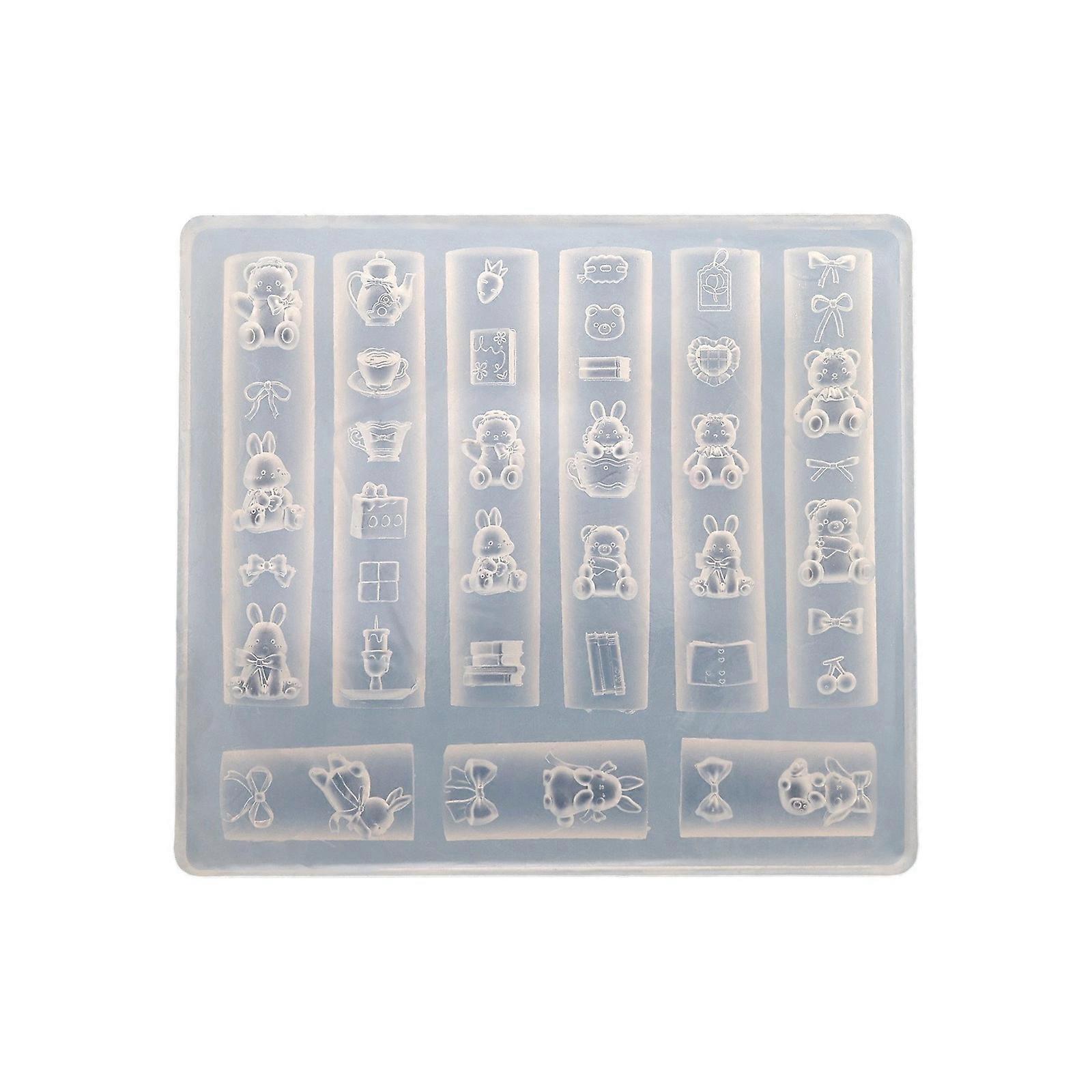 Flexible Silicone Mould for Nail Art Featuring Butterfly and Flower Designs Accessory for Practical Embossed Patterns