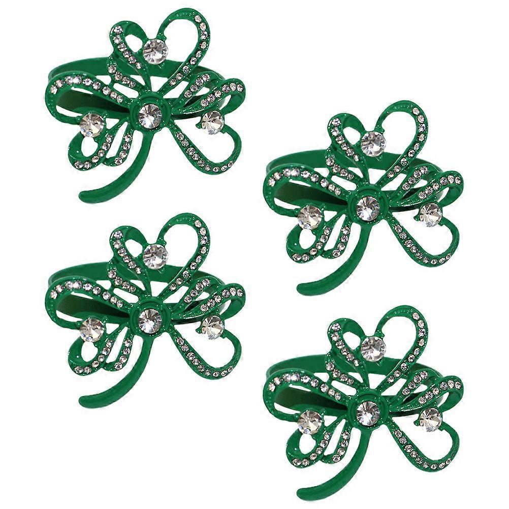 Serviette Ring Decor Patrick's Day Napkin Holders Alloy 4Pcs