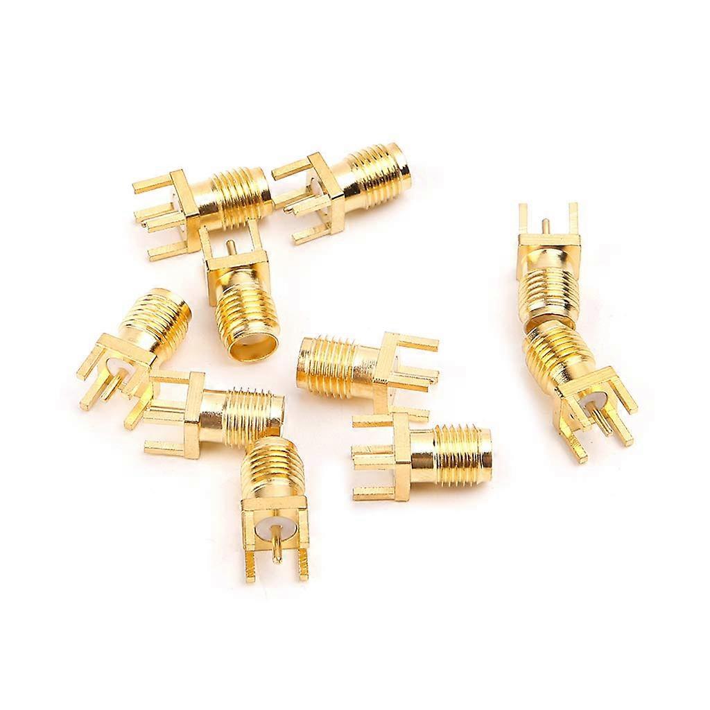 SMA Female Solder Connector PCB Mounting Plug Straight Adapter 10-Pack for RF Applications