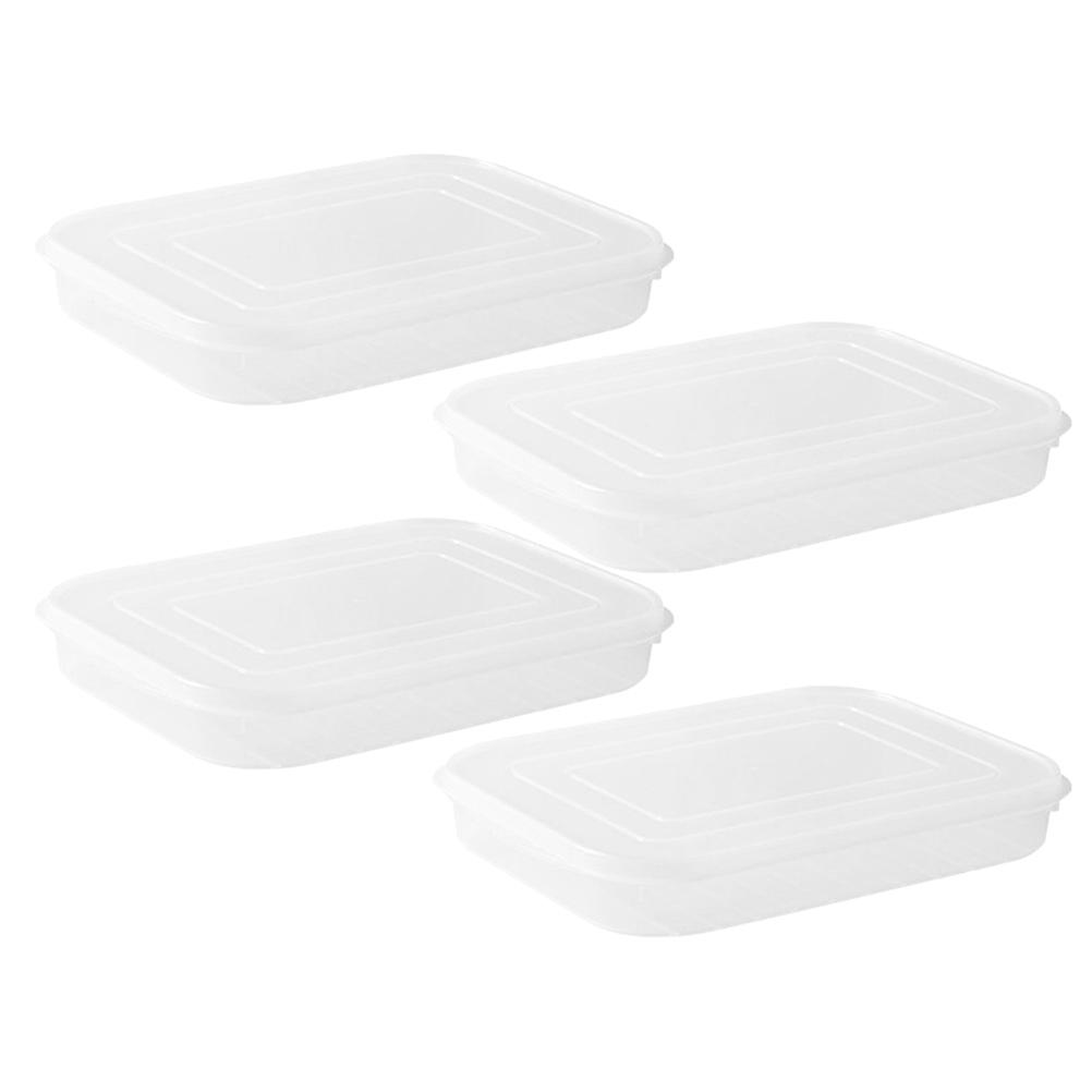 4pcs Reusable Airtight Food Storage Containers for Meat, Seafood & Bacon – Fridge Organizer Boxes