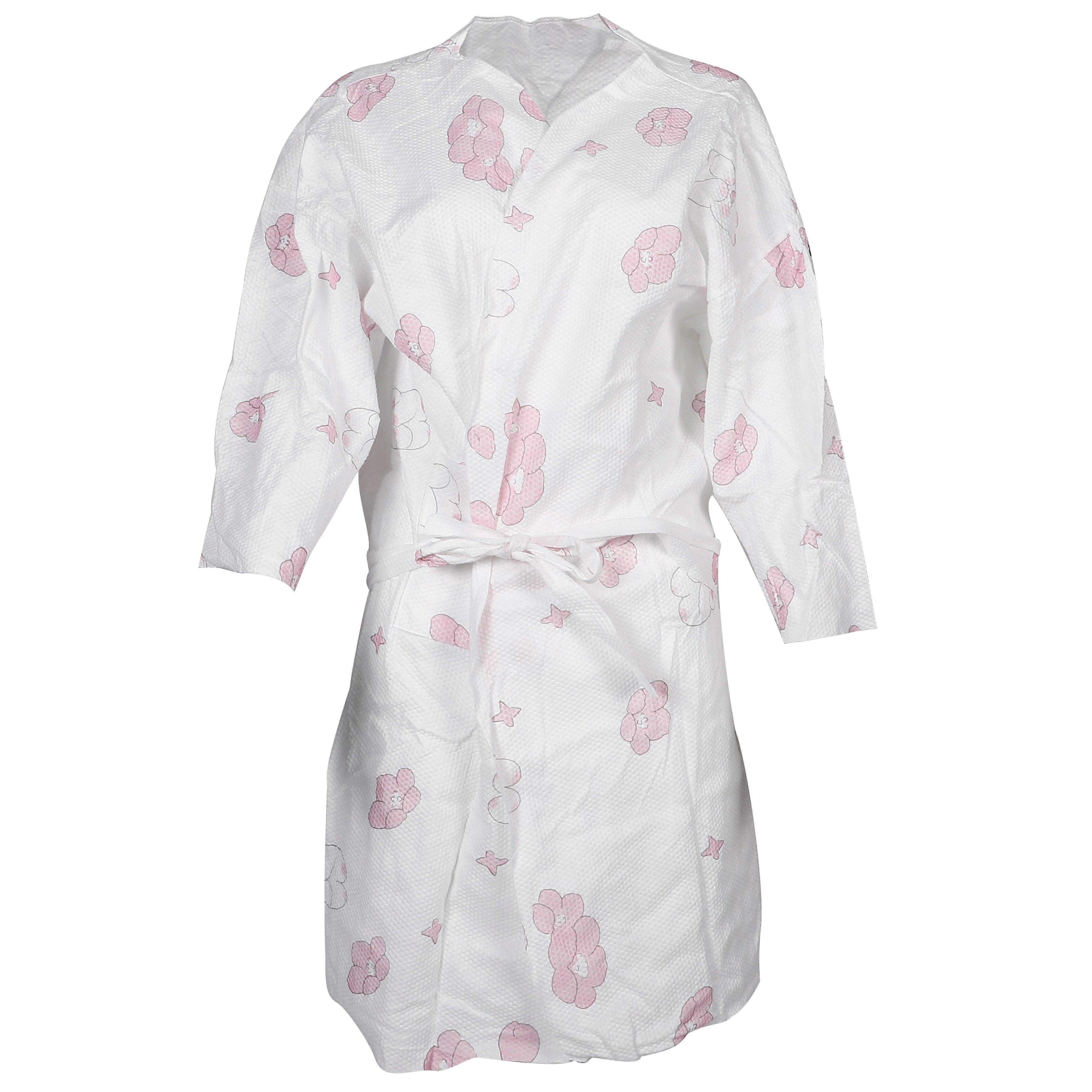 Cotton Bathrobe Disposable Long Dressing Gown For Winter Use Massage 1Set