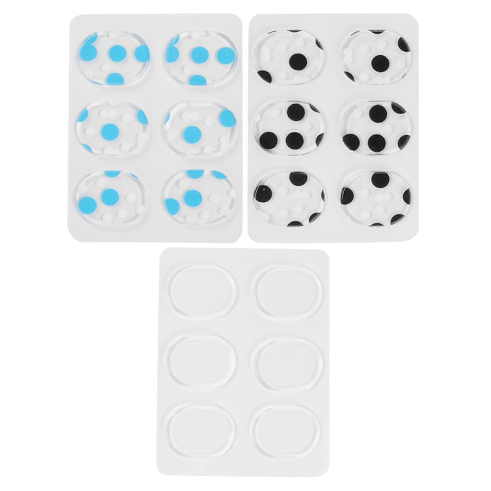 18pcs Drum Dampening Gel Pads Silicone Mute Pads for Sound Control, Reusable, Easy to Clean, Transparent with Blue Black Dots for Drums and Cymbals