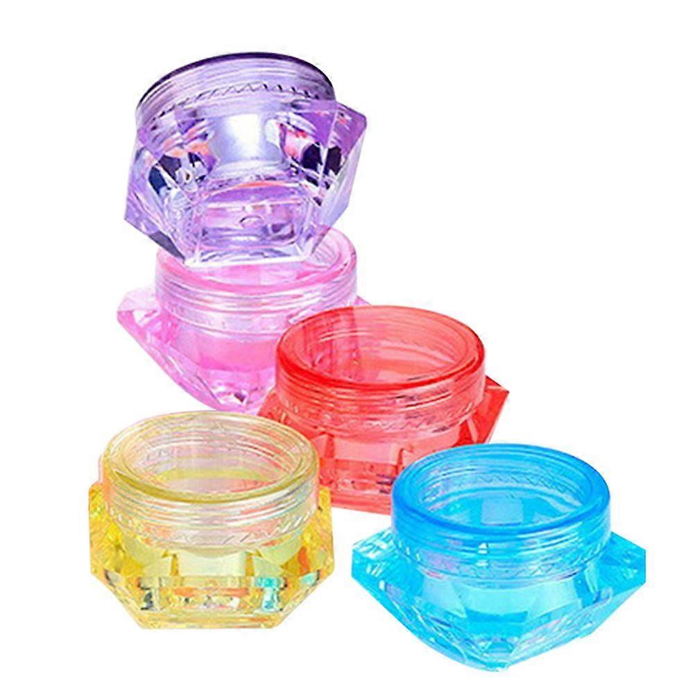 5pcs 5g Diamond Shape Empty Bottle Cosmetic Travel Sample Container for Facial Cream Shampoo Lotion (Random Color)