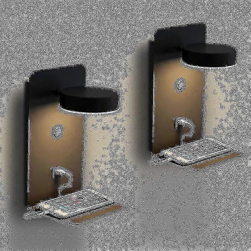Pack de 2 appliques murales LED à intensité variable avec port USB, lampe de chevet rotative tricolore 12W, lampe de lecture réglable 330, applique murale intérieure moderne avec interrupteur