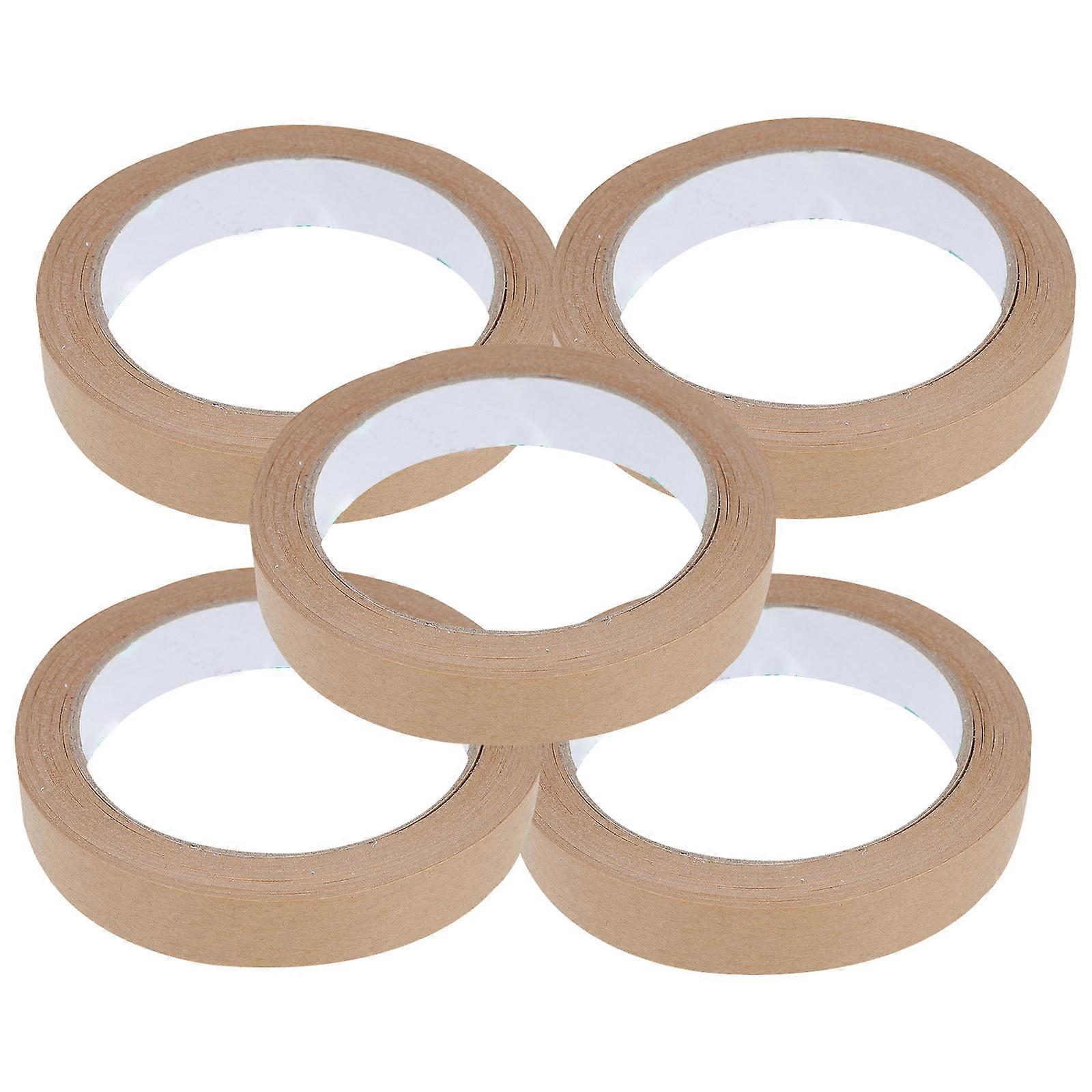 Recyclable Tape for Wrapping Kraft Paper Tearable Gummed Packaging Tapes 5Pcs