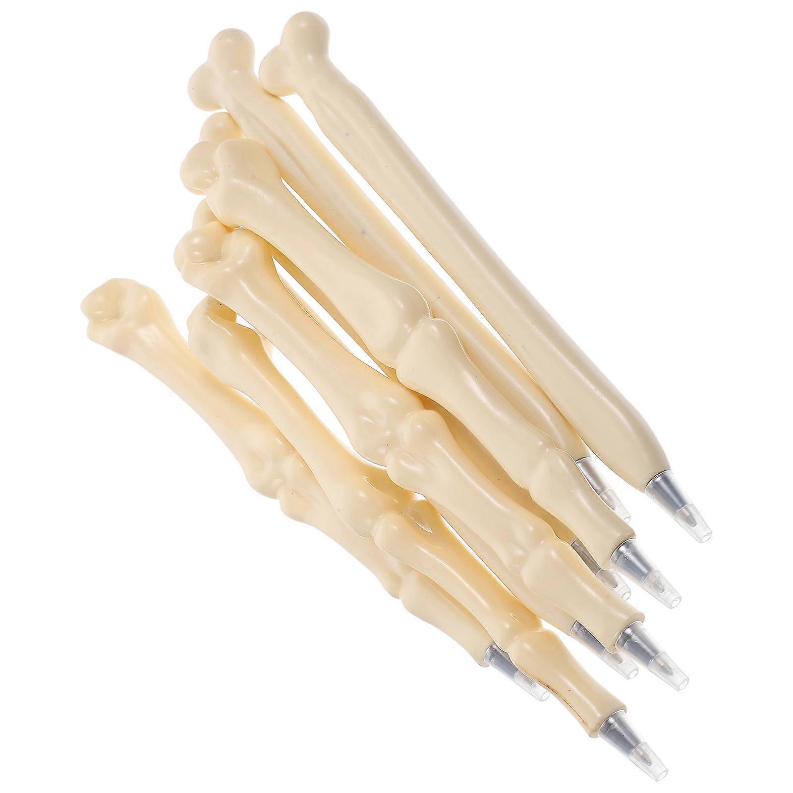 Realistic Bone Shape Ballpoint Pens Portable Dual Function Office Workers 8Pcs