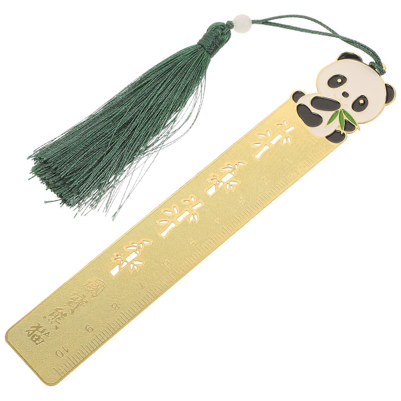 a polished and engaging product description for your **Metal Bookmark Ruler with Cute Panda Design and Tassel**:
### 📚 Elegant Metal Bookmark