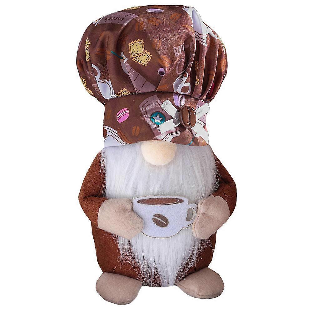 Coffee Gnome Doll present For Adults Polyester Material Round Shape Coffee Table Ornament 1Set