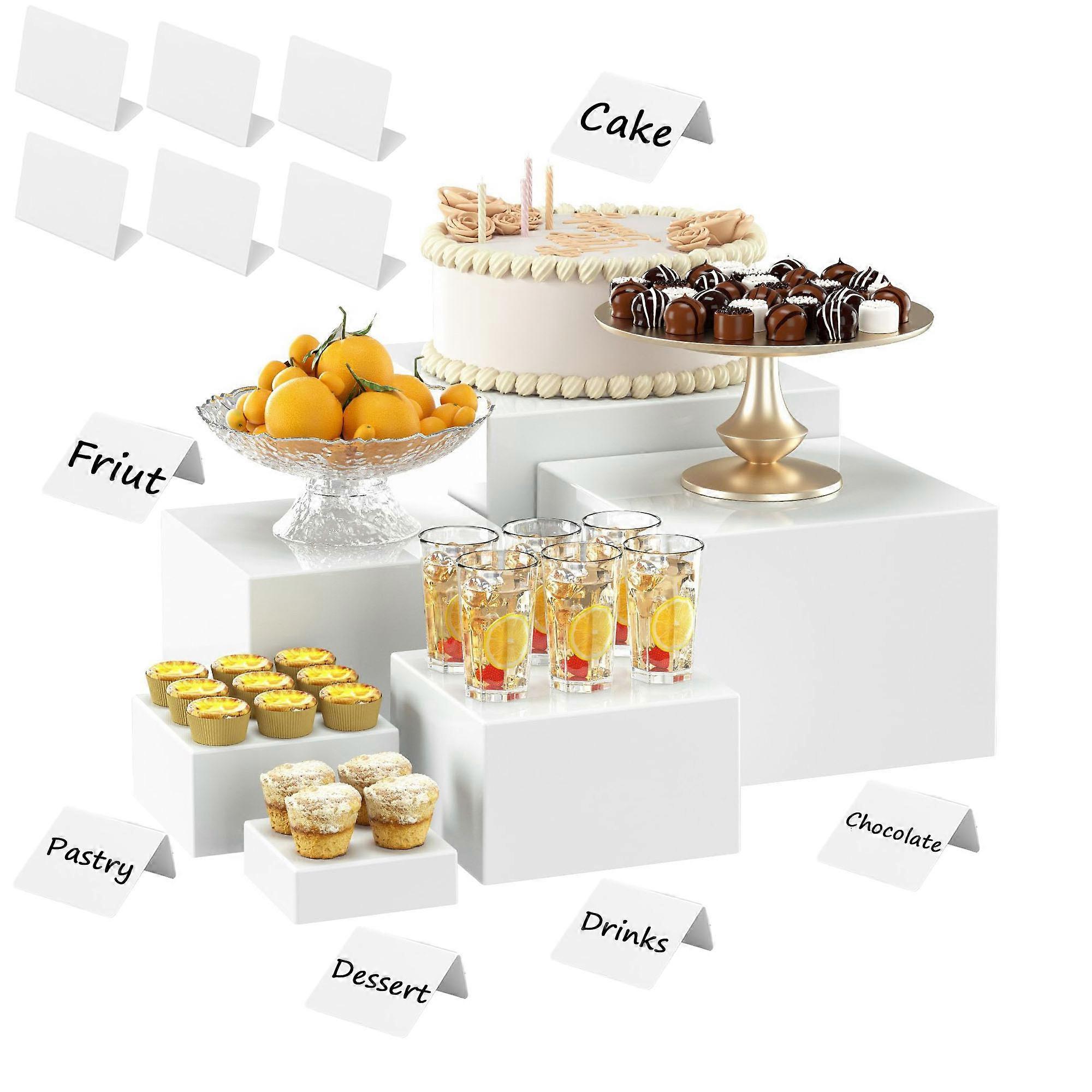 Buffet Risers, 6Pcs Dessert Table Display Set, Acrylic Risers Display Stands