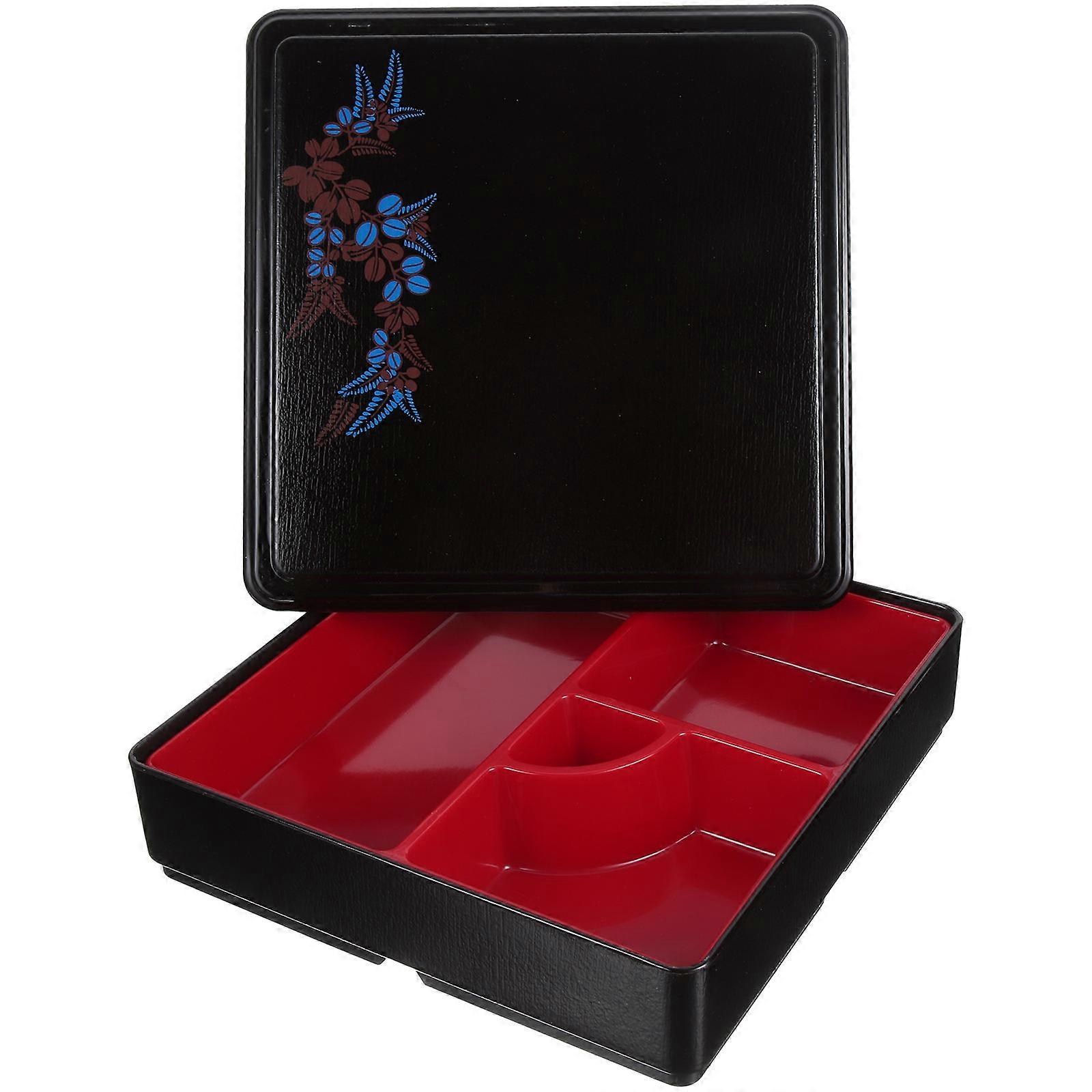 Bento Snack Boxes Sushi Packaging Box Portable For Work ABS Material 8.33X8.33X2.20in 1Pcs