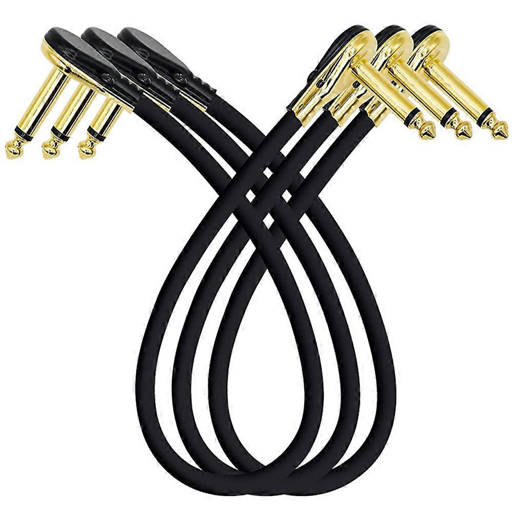 3pcs Guitar Patch Cables for Effector Pedals, Electric Guitar, Bass, and Keyboard – Lightweight, Easy to Install, Flat Head Design for Reliable