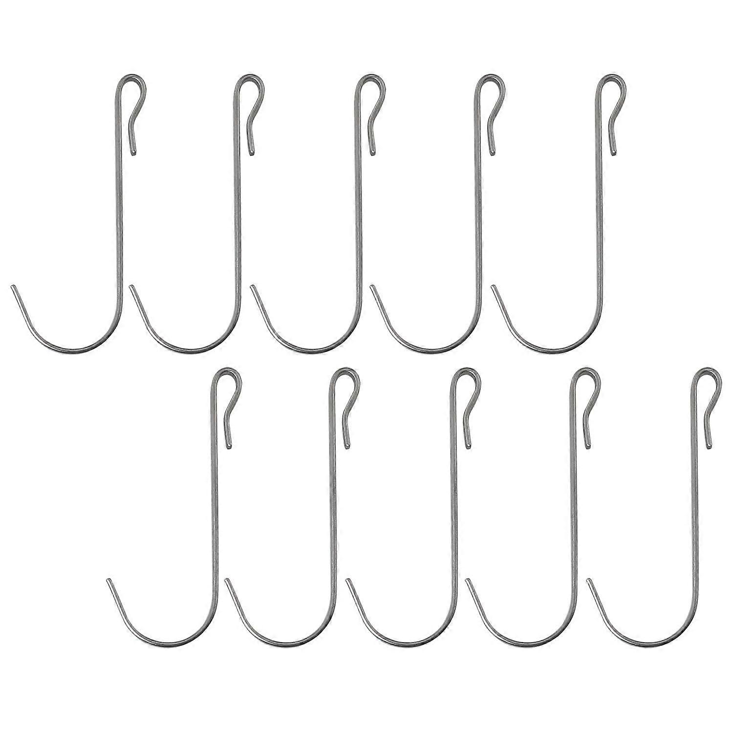 10pcs Stainless Steel J Clip Hooks Heavy Duty Snap Hooks for Kitchen, Bathroom, Office, and Shop Display Accessories