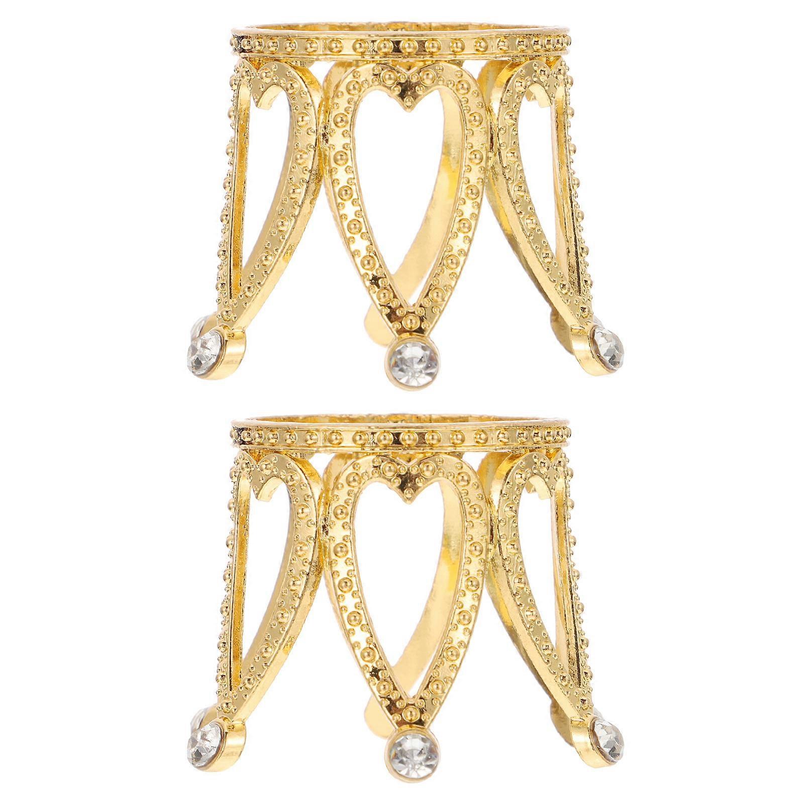 2ks Crown Shape Crystal Ball Stand Display Stand Base Glass Ball Holder Stand For Crystal Ball Sphere Display Desktop Decoration Golden\N