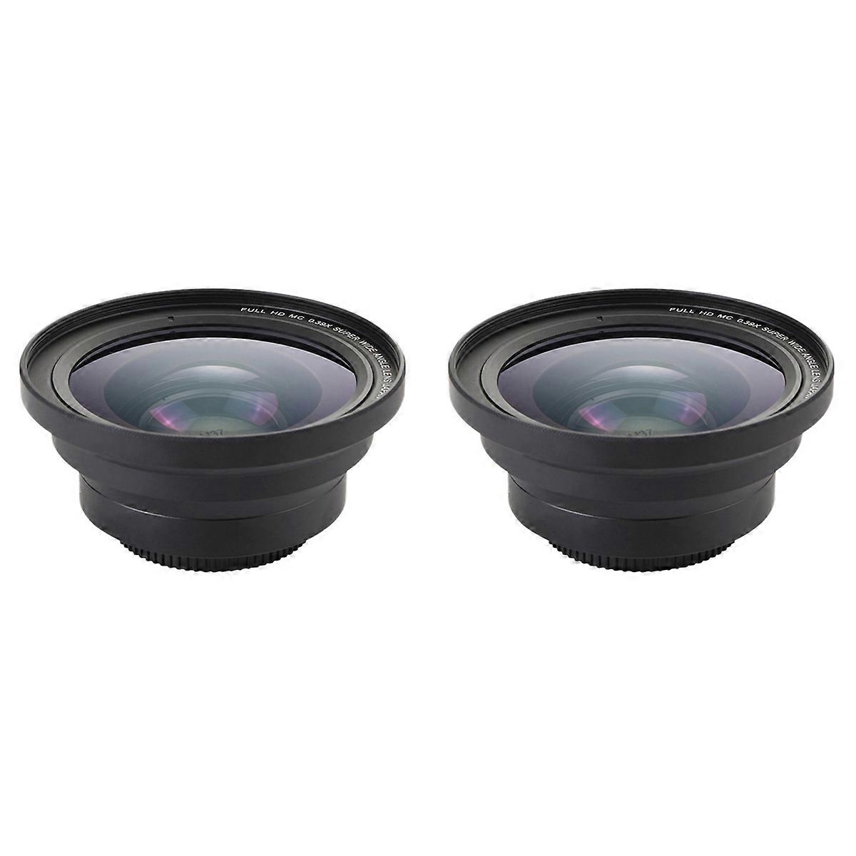 37mm Macro+72mm Wide Angle Lens 0.39X Full HD for 4K Camcorder