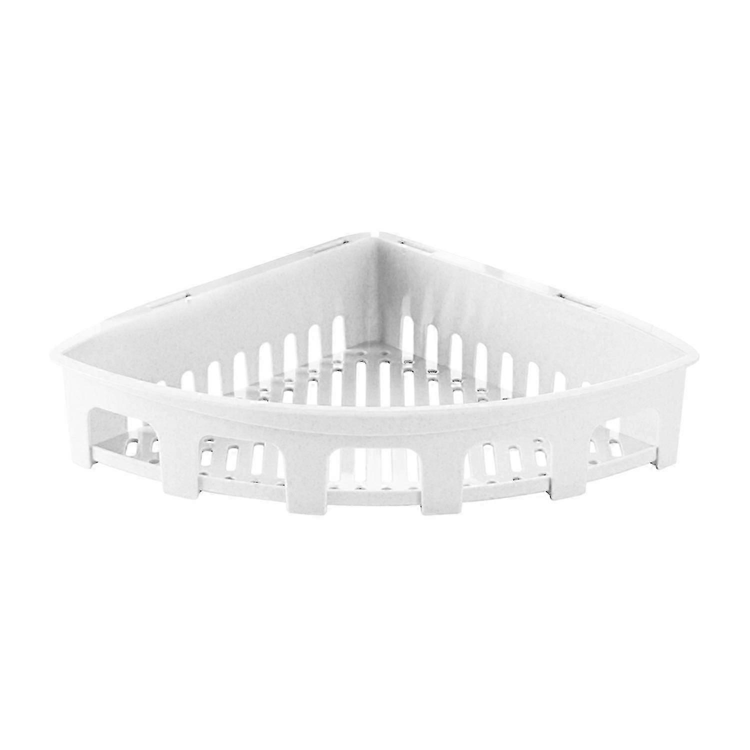 Shower Caddy Punch-free Strong Adhesiveness Plastic Wall Corner Triangle Shampoo Holder with Drain D-YGWL