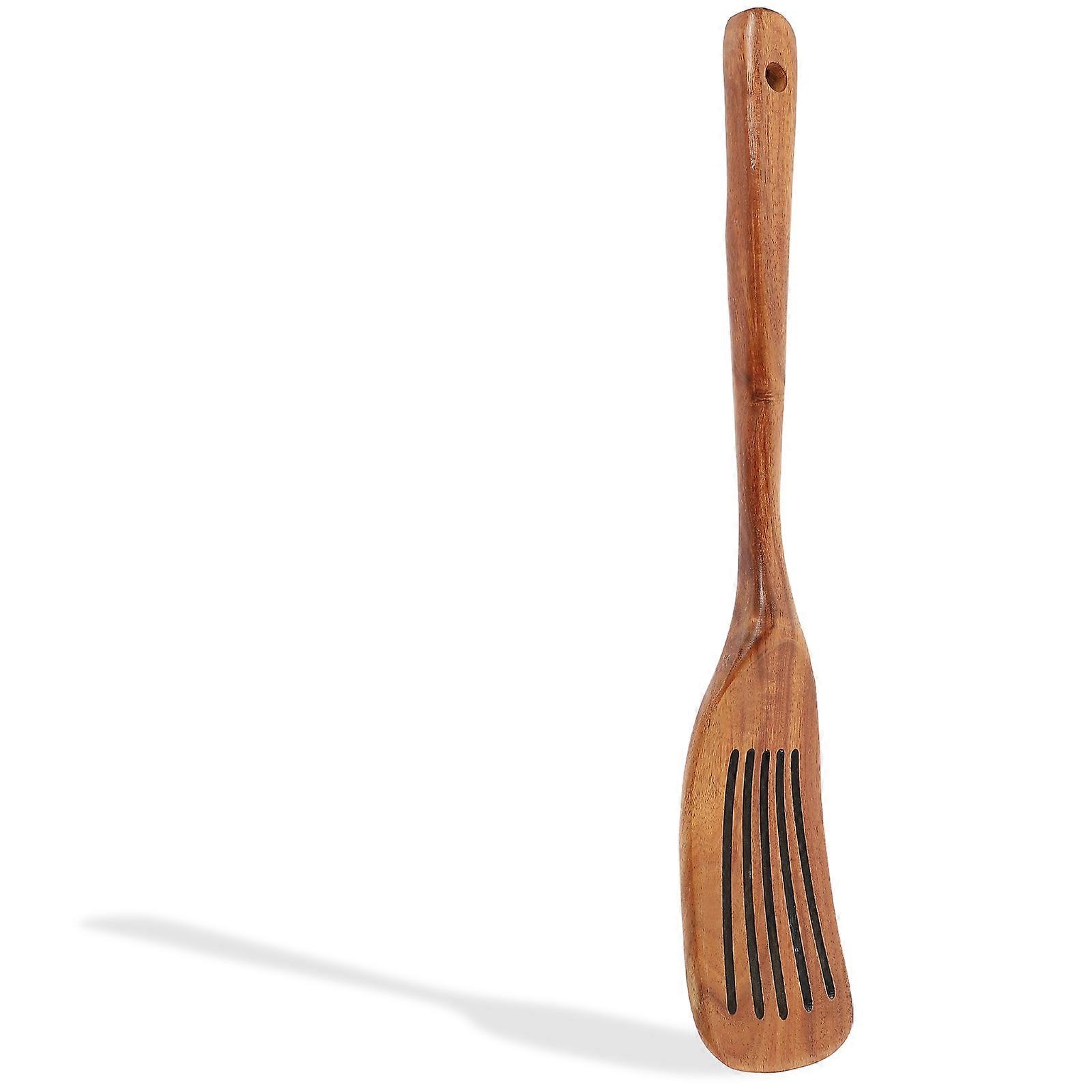 Portable Wood Spatulas Non-Stick Kitchen Utensil Anti-Odor Transfer Teak Wood 1Pack