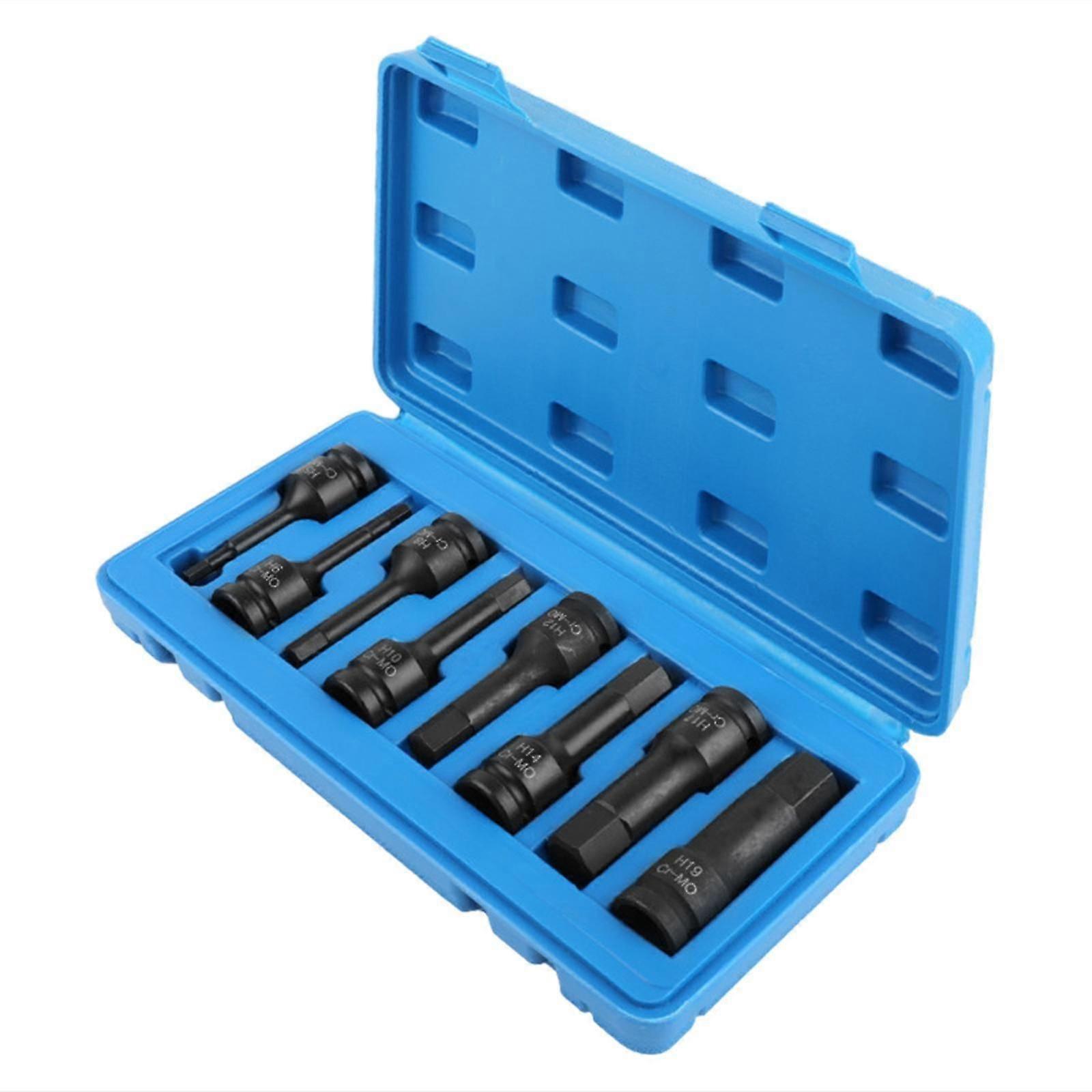 8x 1/2 inch Drive Professional with Case Hex Socket Bits for Appliances