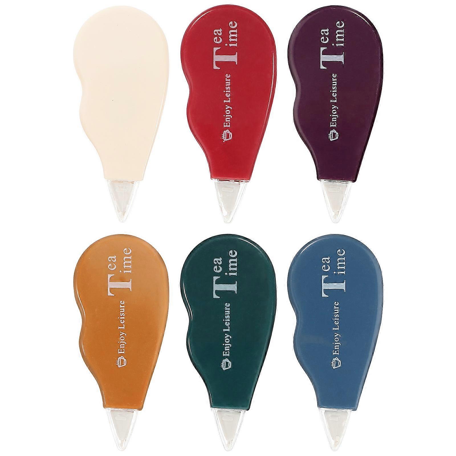 Thin Correction Tape Plastic Material For Office Art Documents Instant Coverage 6Pcs