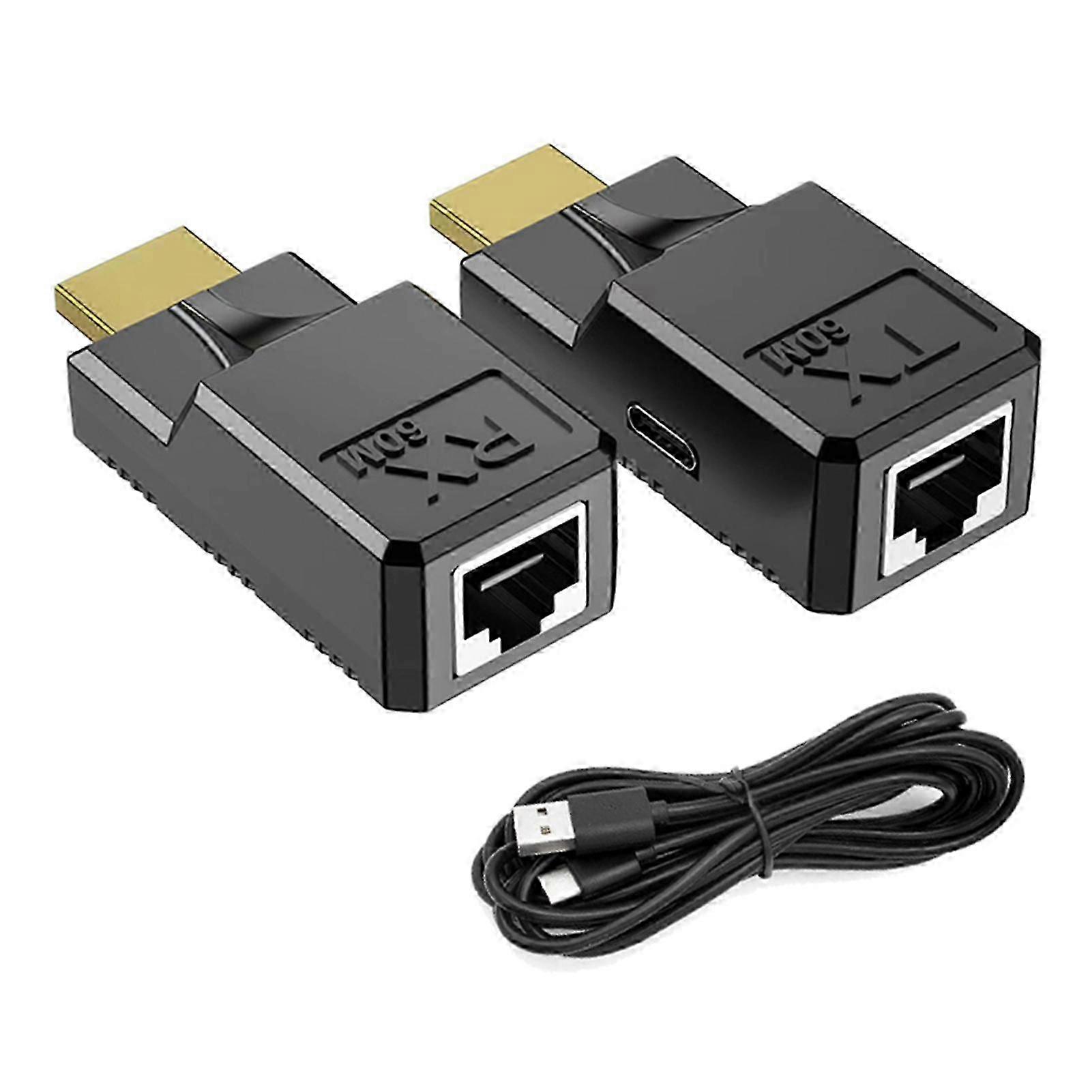 60M HDMI-RJ45アダプター1080p HDMI-イーサネットエクステンダーコンバーター(長距離ビデオ伝送用)