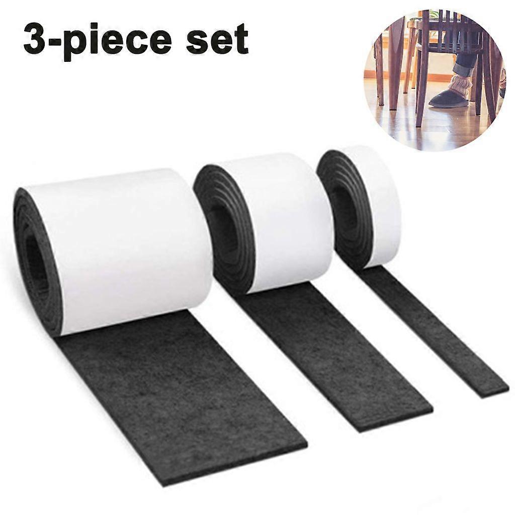 Self-Adhesive Felt Glides for Furniture Feet Gray