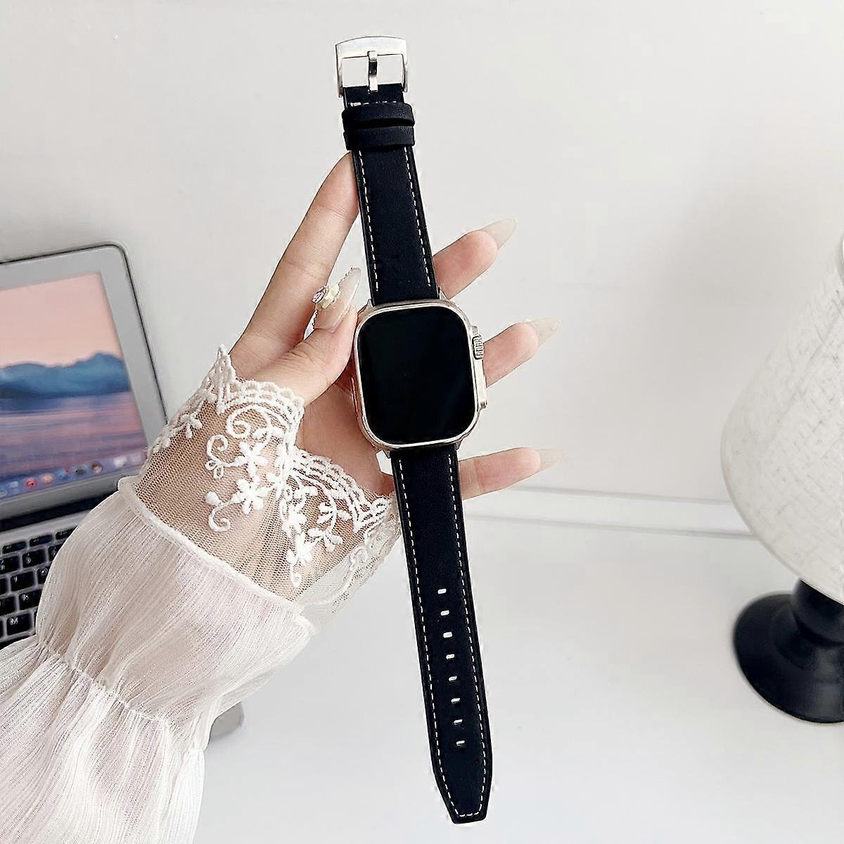 Leather Watch Strap For Apple Watch 42 / 44 / 45 / 46 / 49mm