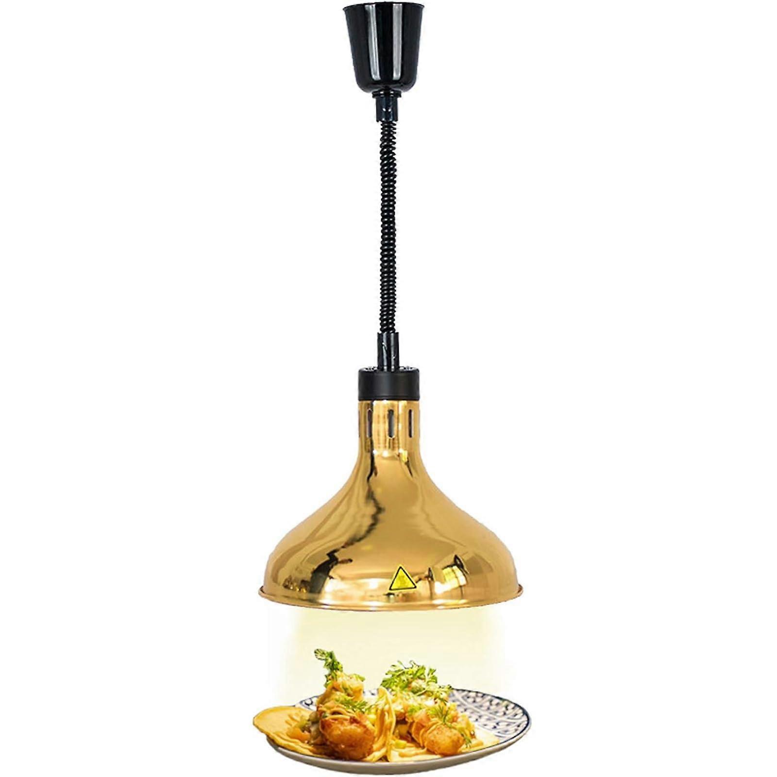 Heat lamp for food, hanging, retractable and adjustable chandelier heat lamp for restaurants for warming food, buffet food warmer (B)