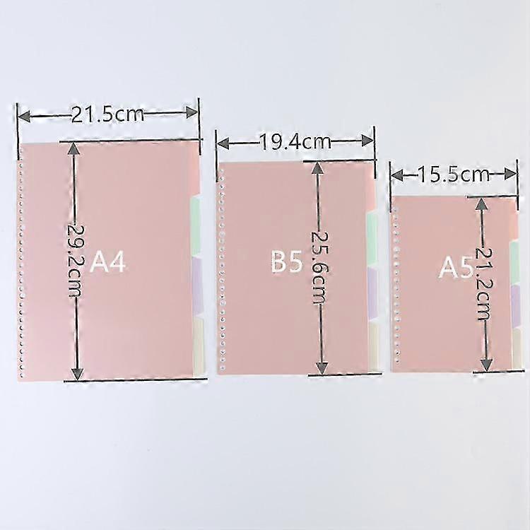 10pcs Bureau Binder Book Diviseurs Détachable Binder Tablicules Notebook Binder Diviseurs