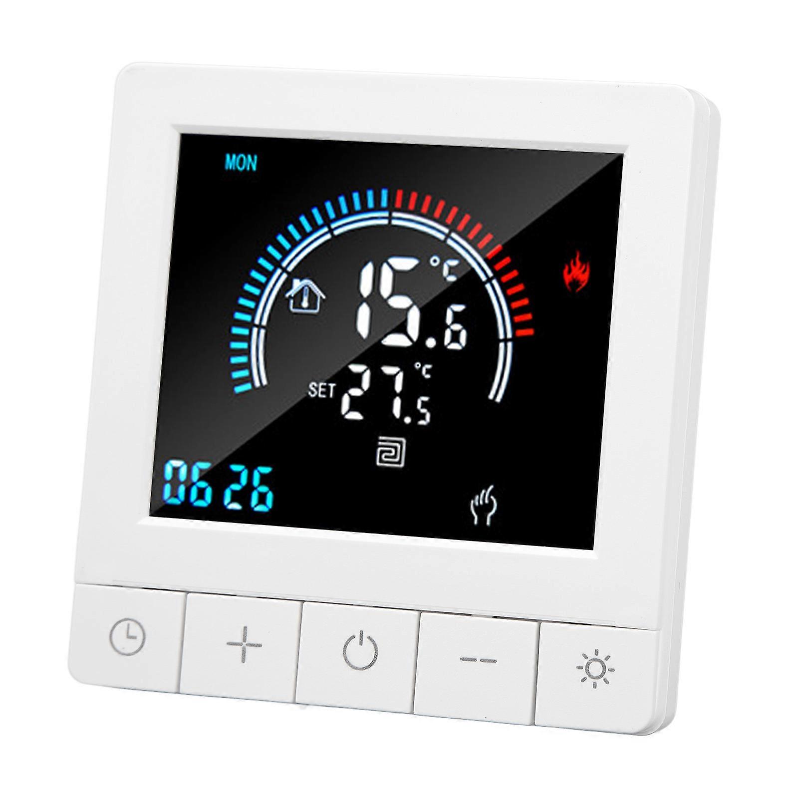 Floor Heating Thermostat LCD Display Touch Control Intelligent Timing Programmable Home Heating Controller AC 90‑240V 16A Electric Heating with WIFI 