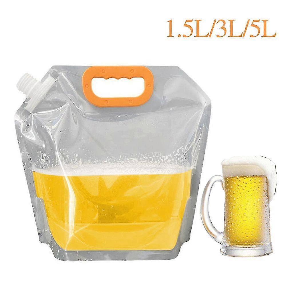 Foldable Transparent Stand-up Plastic Beverage Bag Suitable for Outdoor Camping Hiking - Portable Water Carrier for Various Liquids