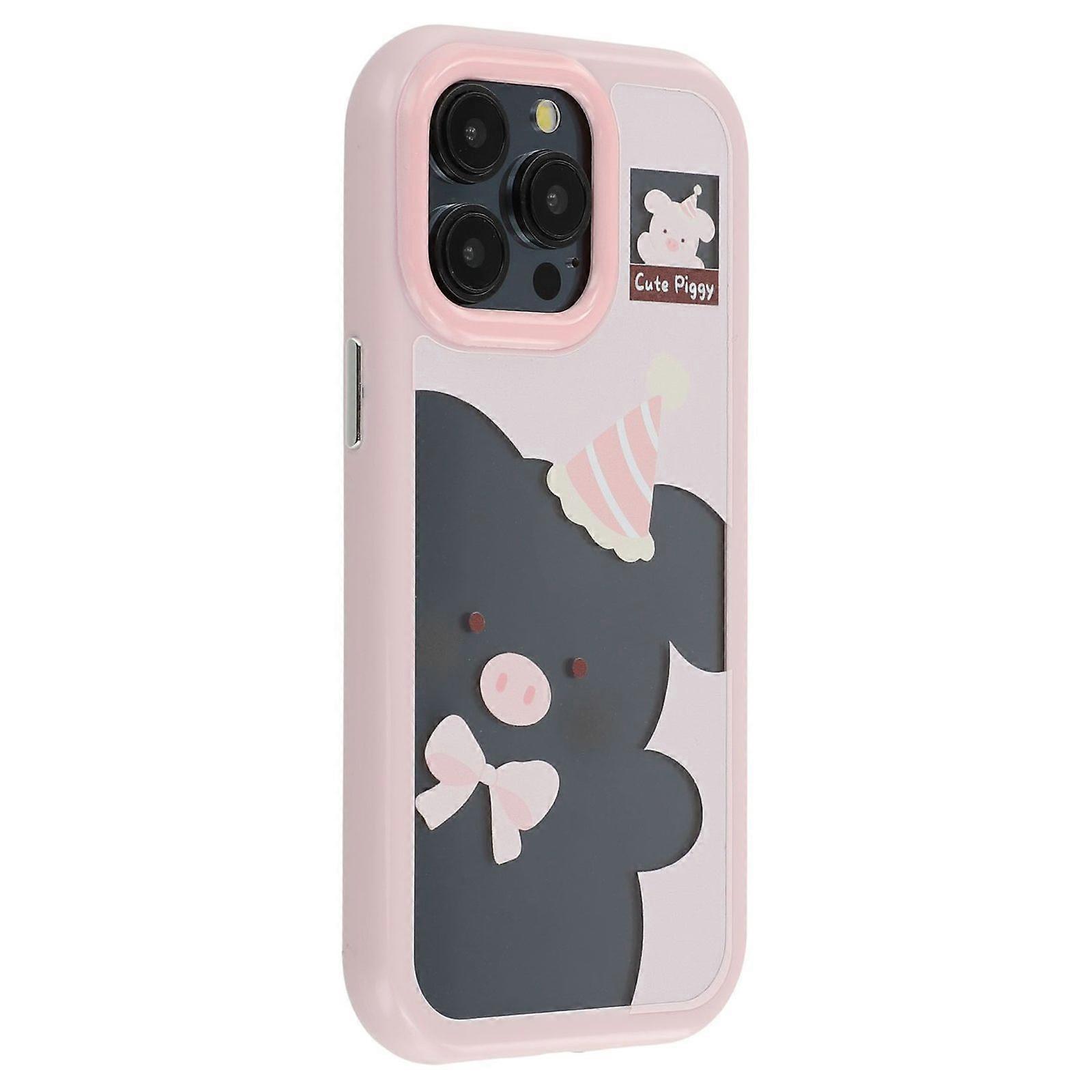 For iPhone 15 Pro Max Case Pattern Printing TPU + Acrylic Phone Back Cover Large Lens Cutout