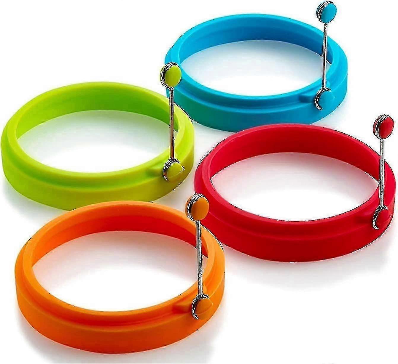 Non-Stick Silicone Egg Rings for Frying and Poaching Eggs and Cooking Pancakes (Multicolor)
