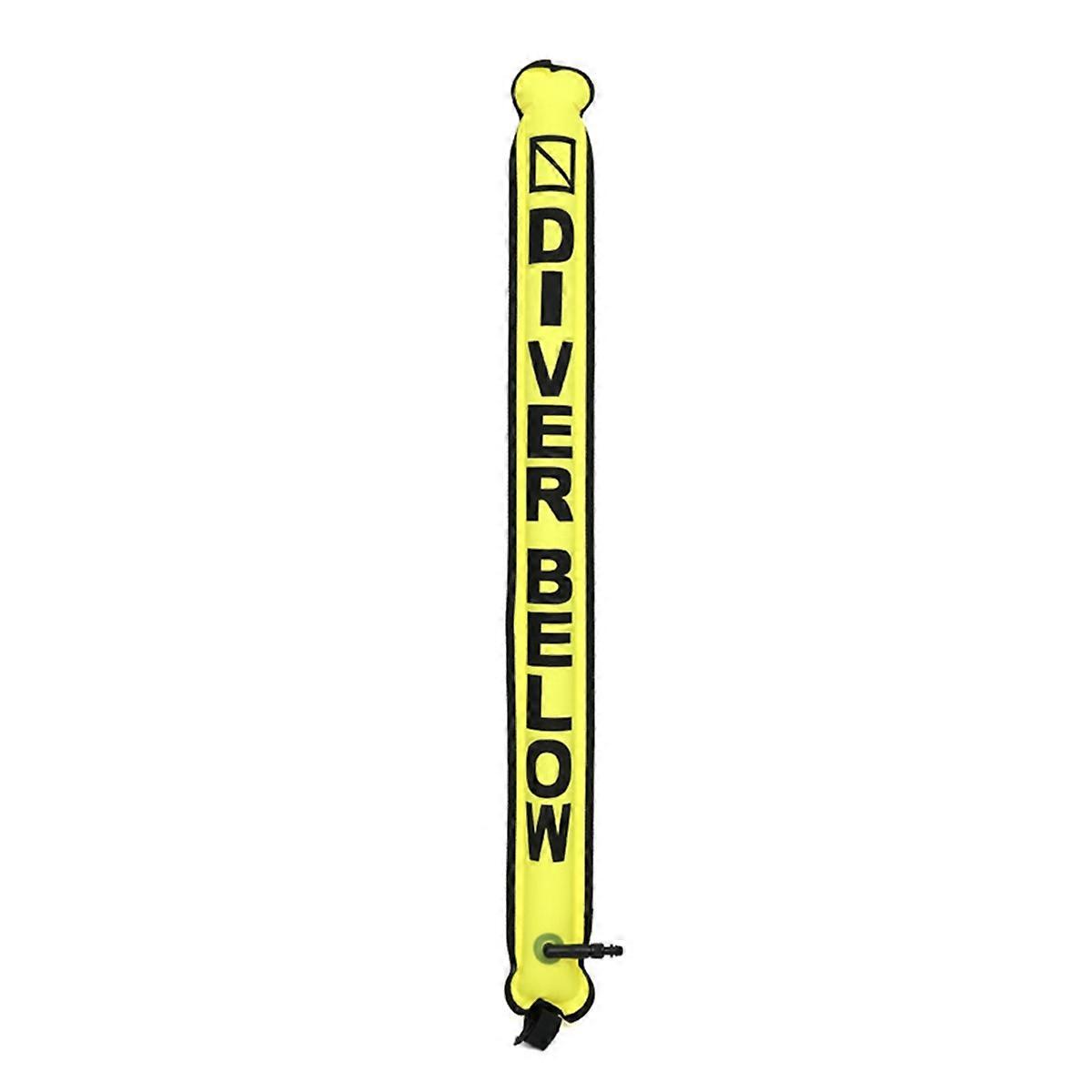 Marker Buoy Scuba Diving with Rotatable Hook Sausage Signal Tube SMB Inflatable Nozzle Floating Accessory Yellow