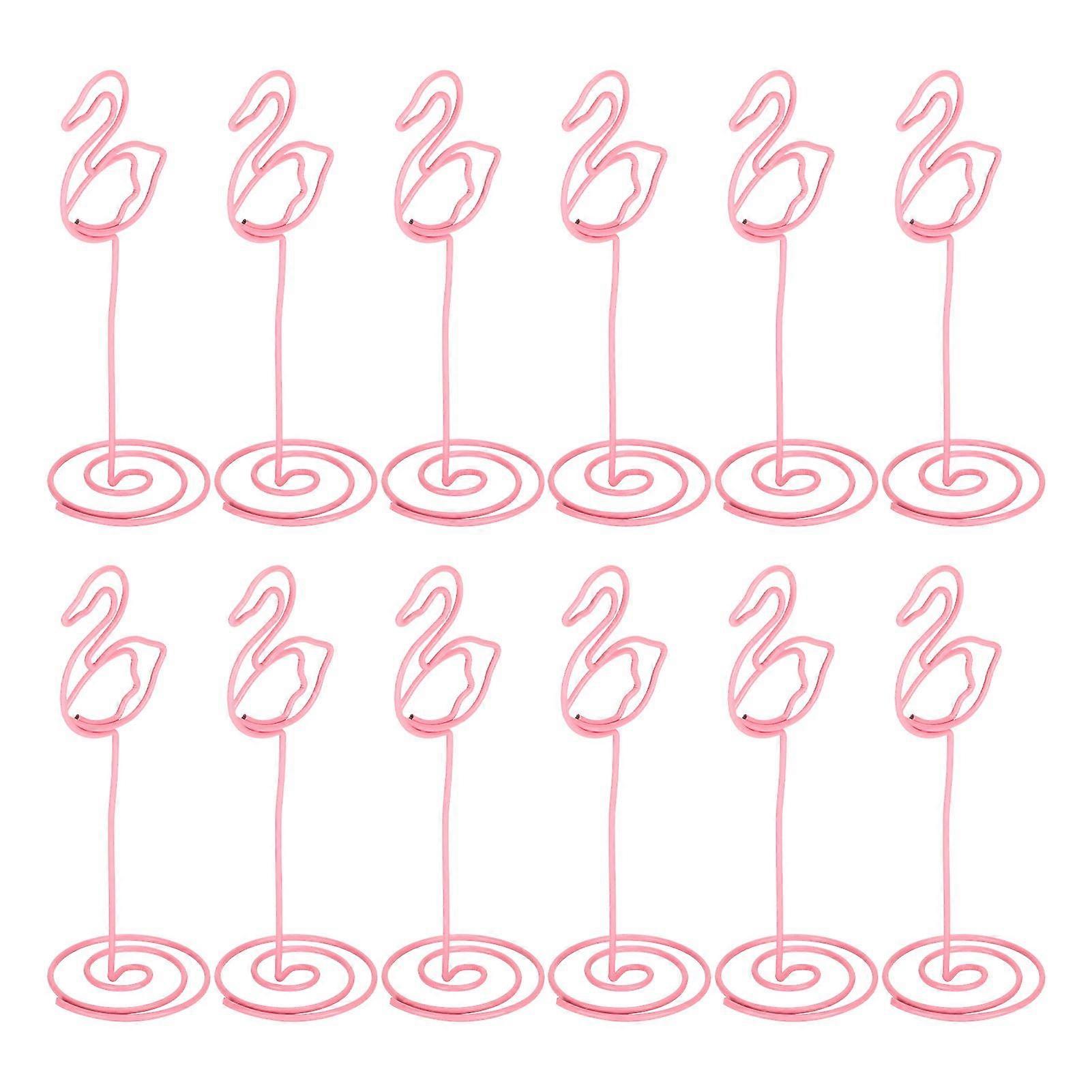 2025 Latest Model 12Pcs Swan Photo Clip with Base Iron Wire Desktop Card Note