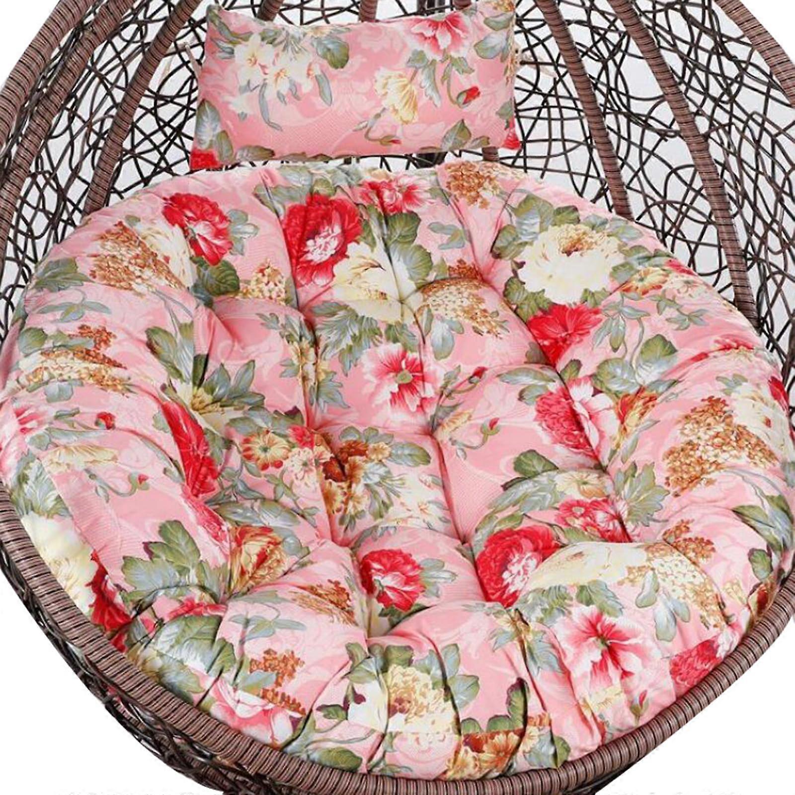 Rattan swing chair, with large cushion, wicker eggshaped hammock, suitable for garden, terrace, indoor and outdoor areas, color: gray.